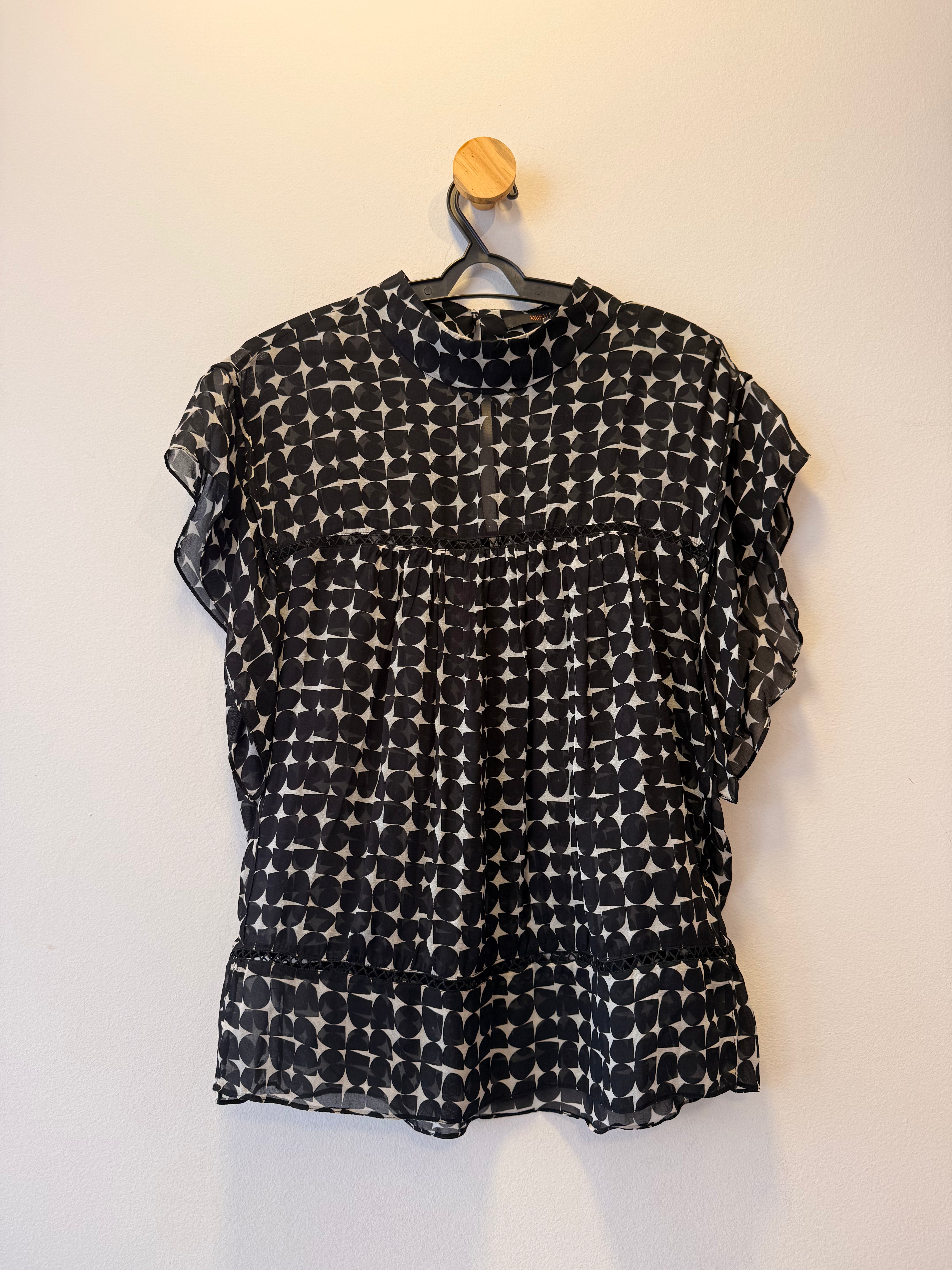 Blusa Manga Curta Animale Preta