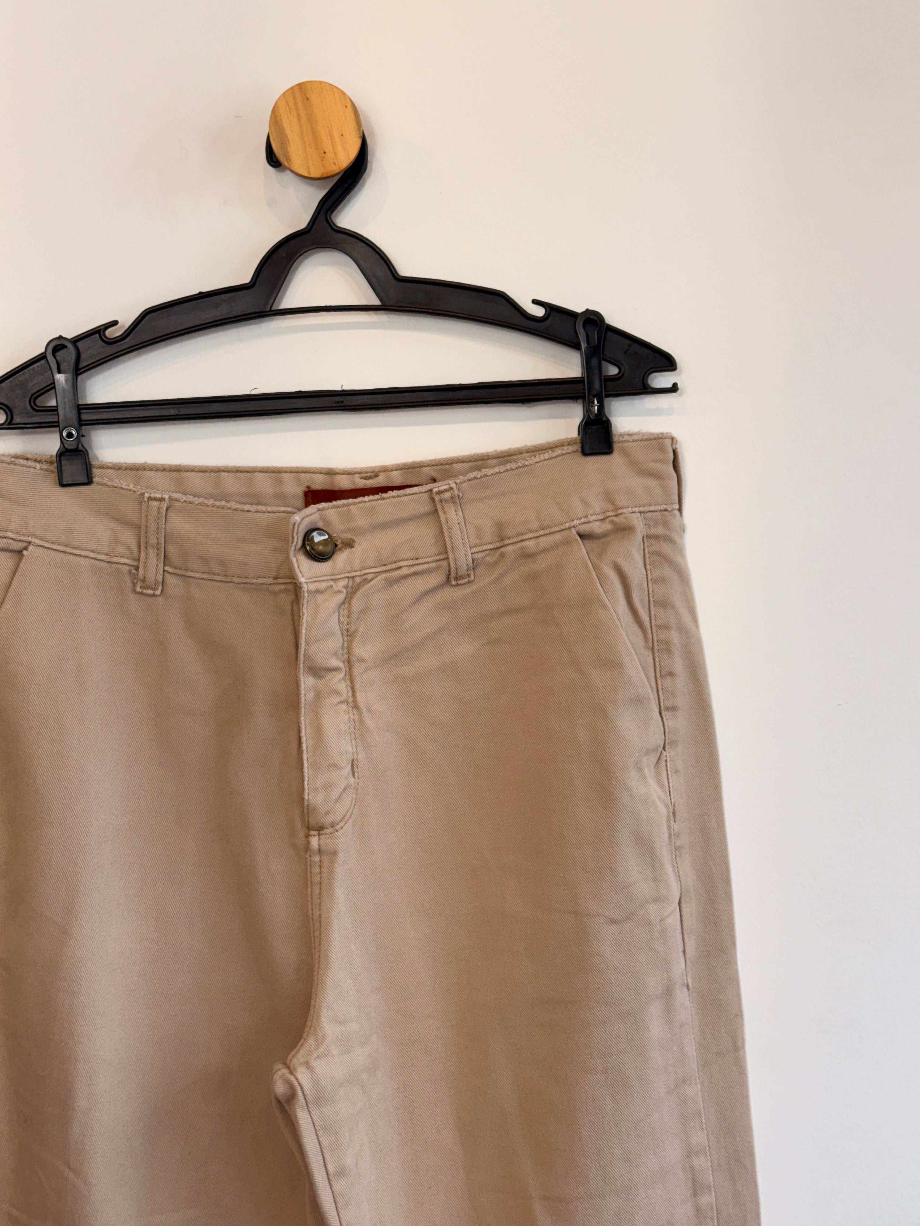 Calça Jeans Bege Shoulder