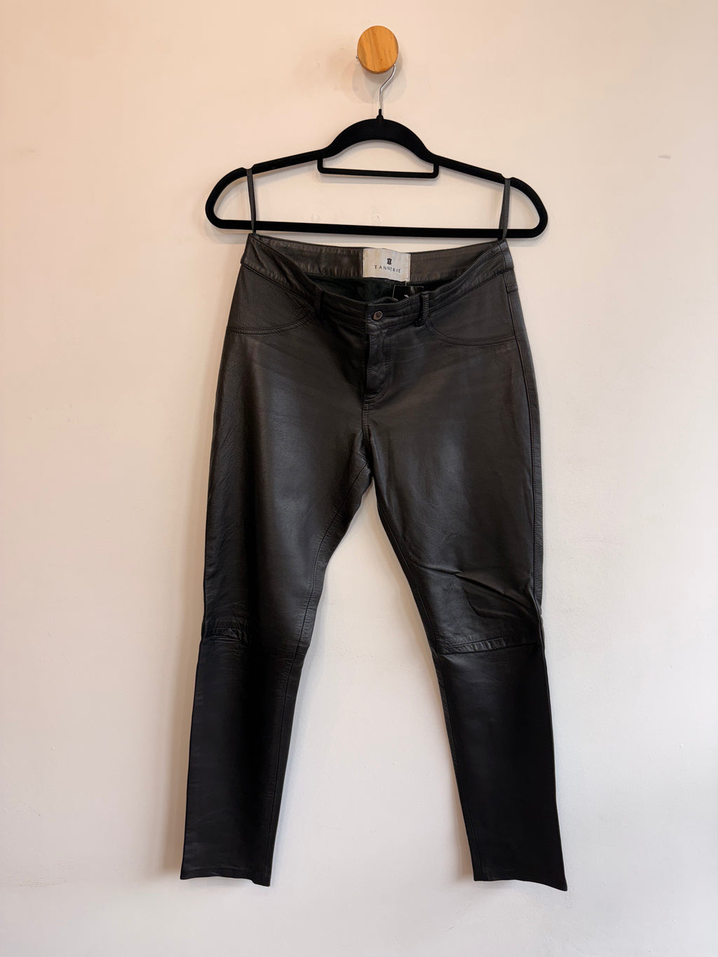 Calça de Couro Preta Tannerie