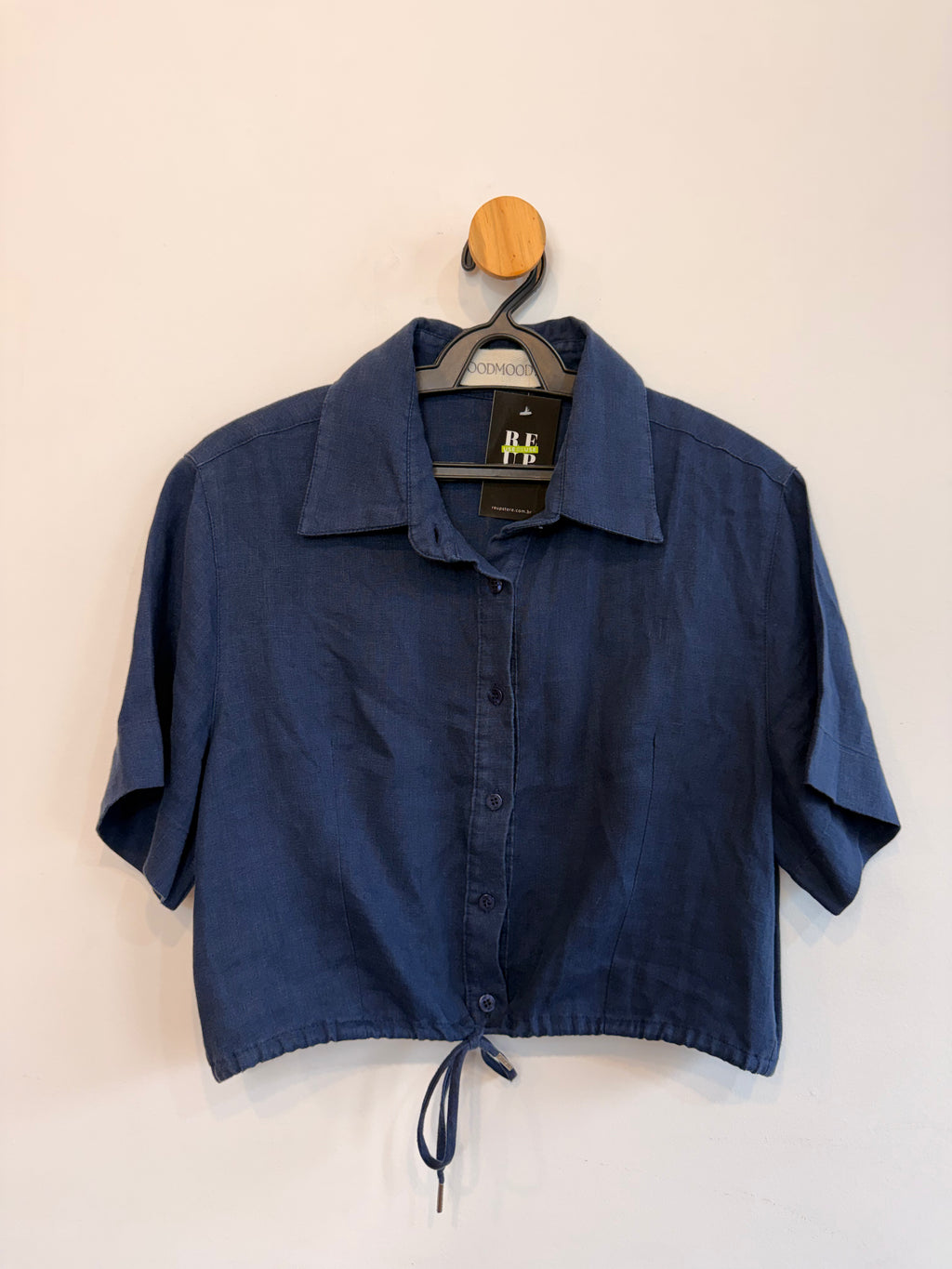 Blusa Azul Linho Hoodmood