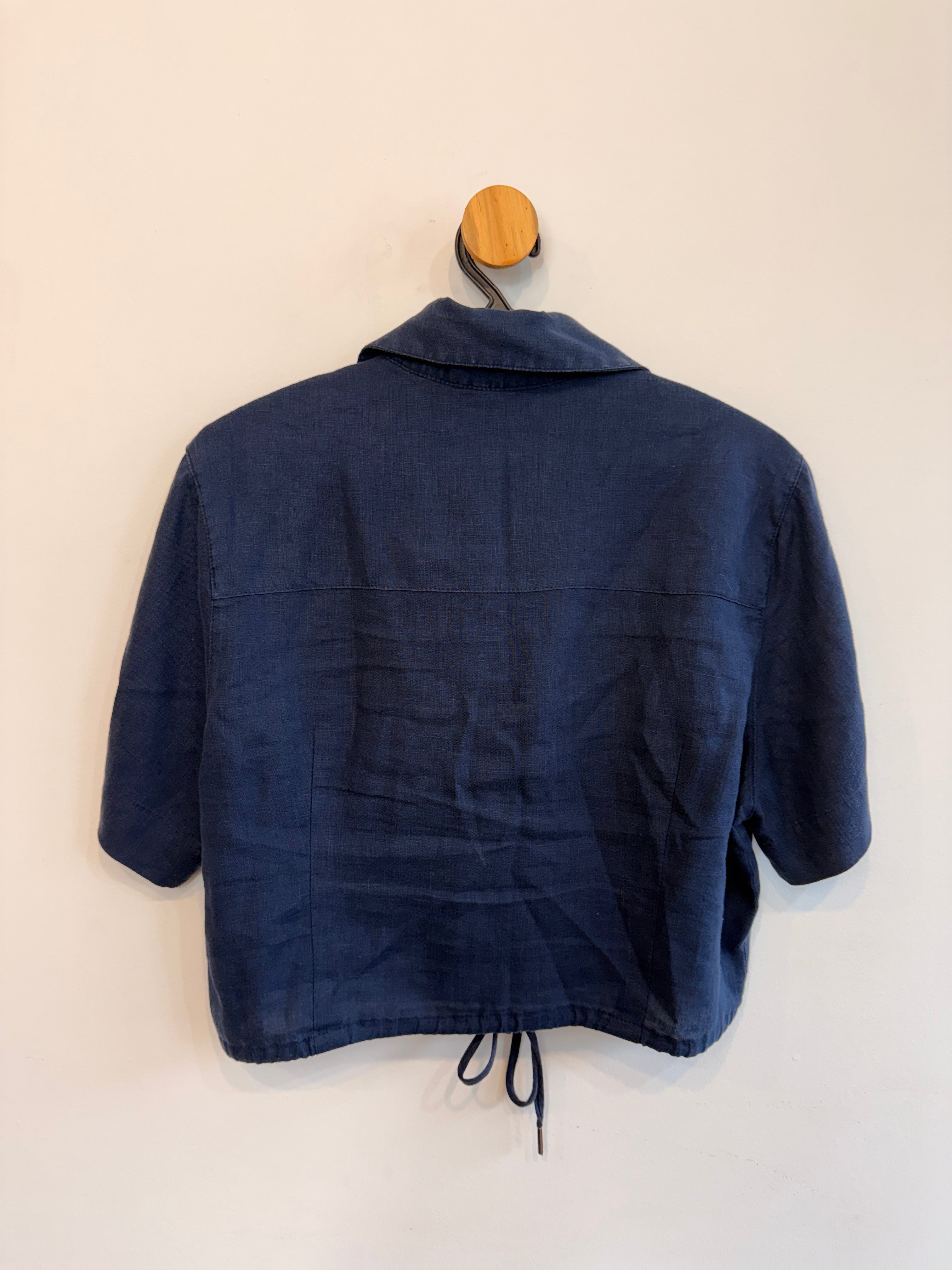 Blusa Azul Linho Hoodmood