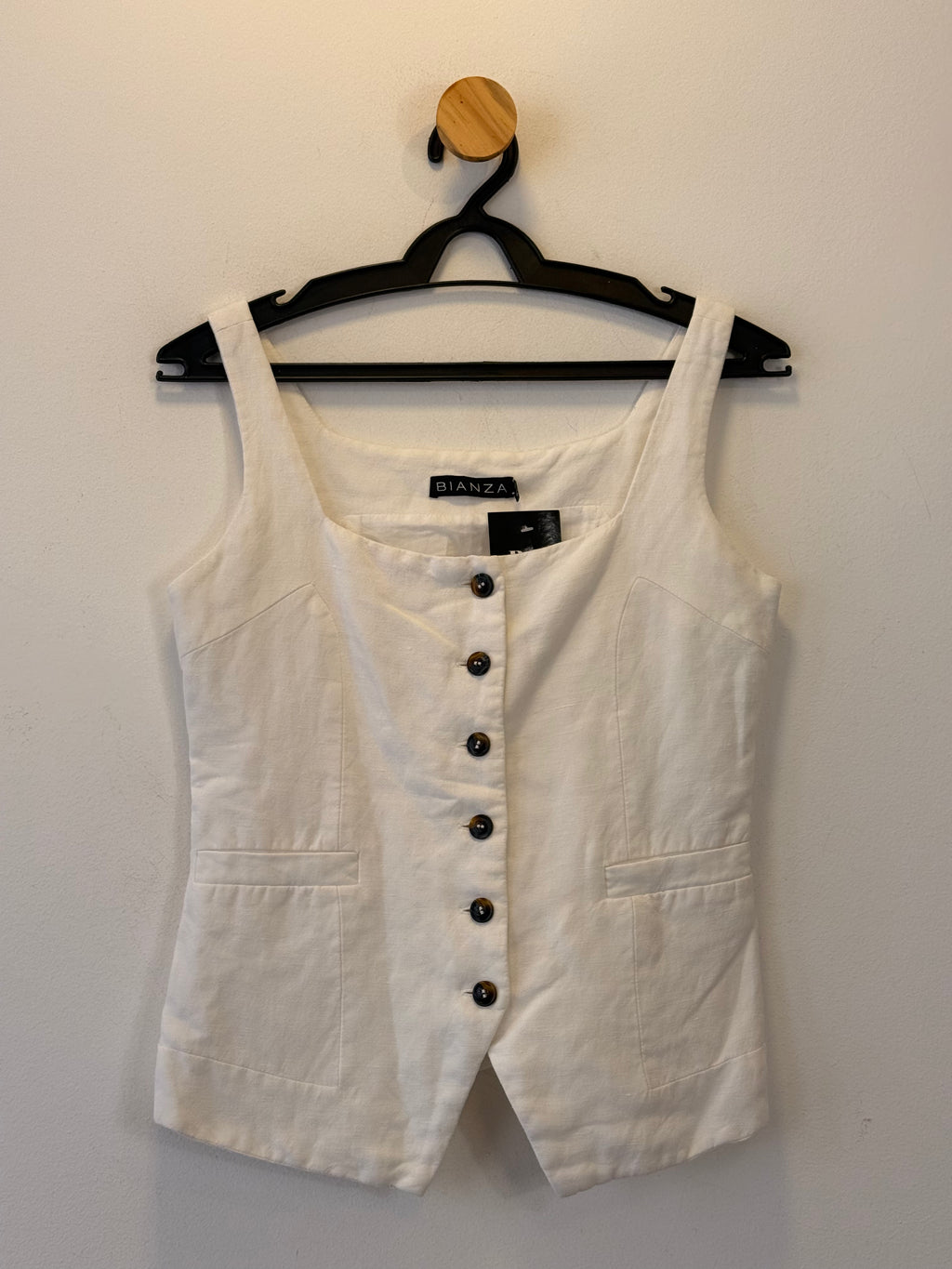 Blusa com Botões de Linho Bianza