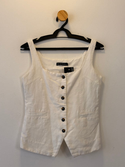 Blusa com Botões de Linho Bianza