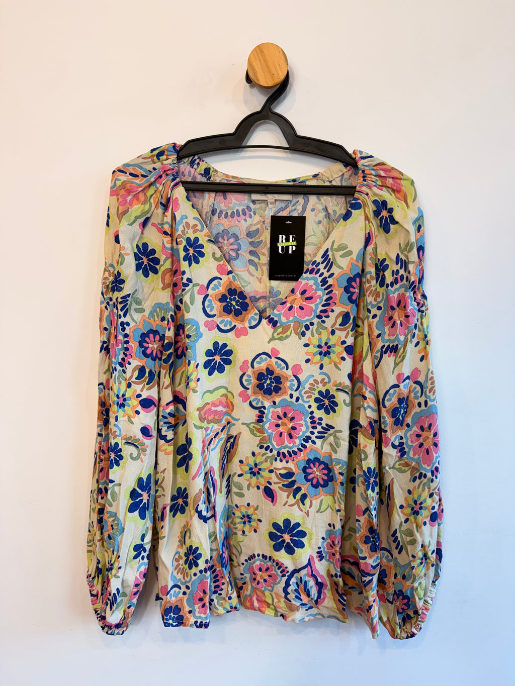 Blusa Manga Longa Estampada Shoulder