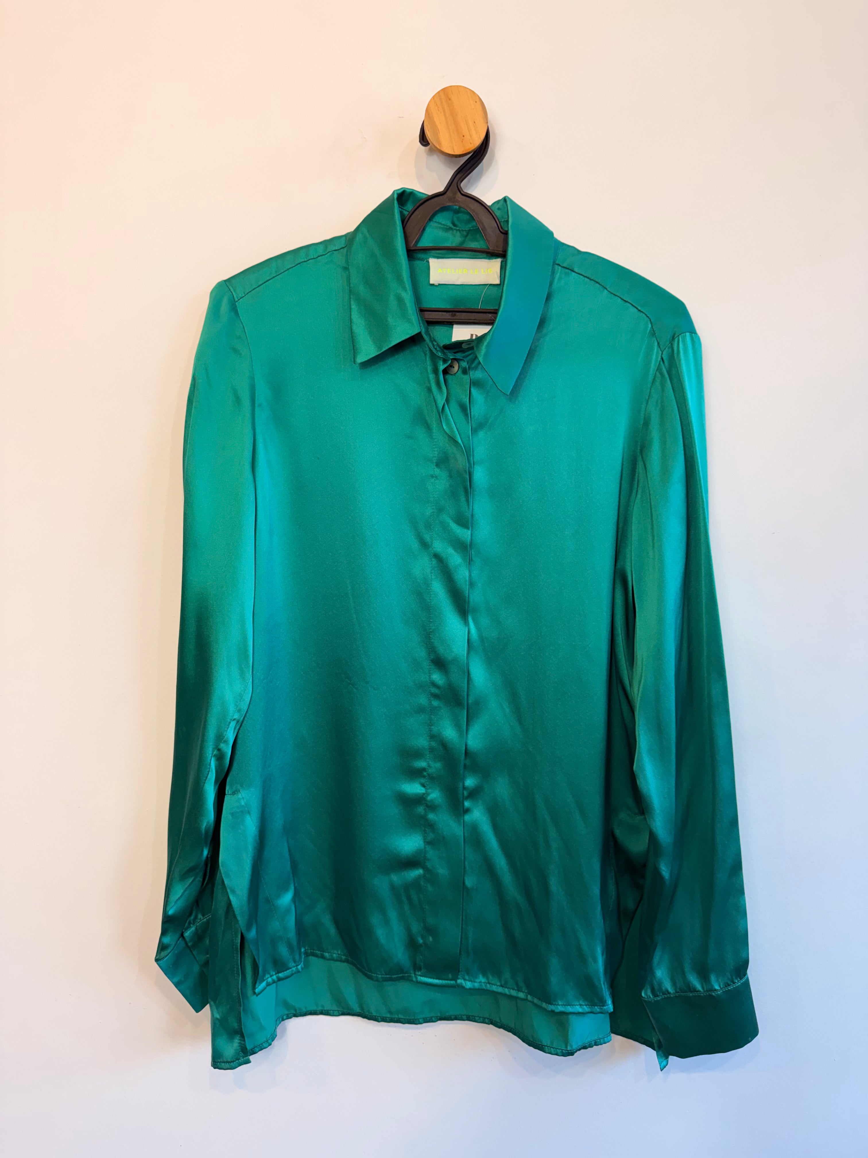 Camisa Verde 100% Seda