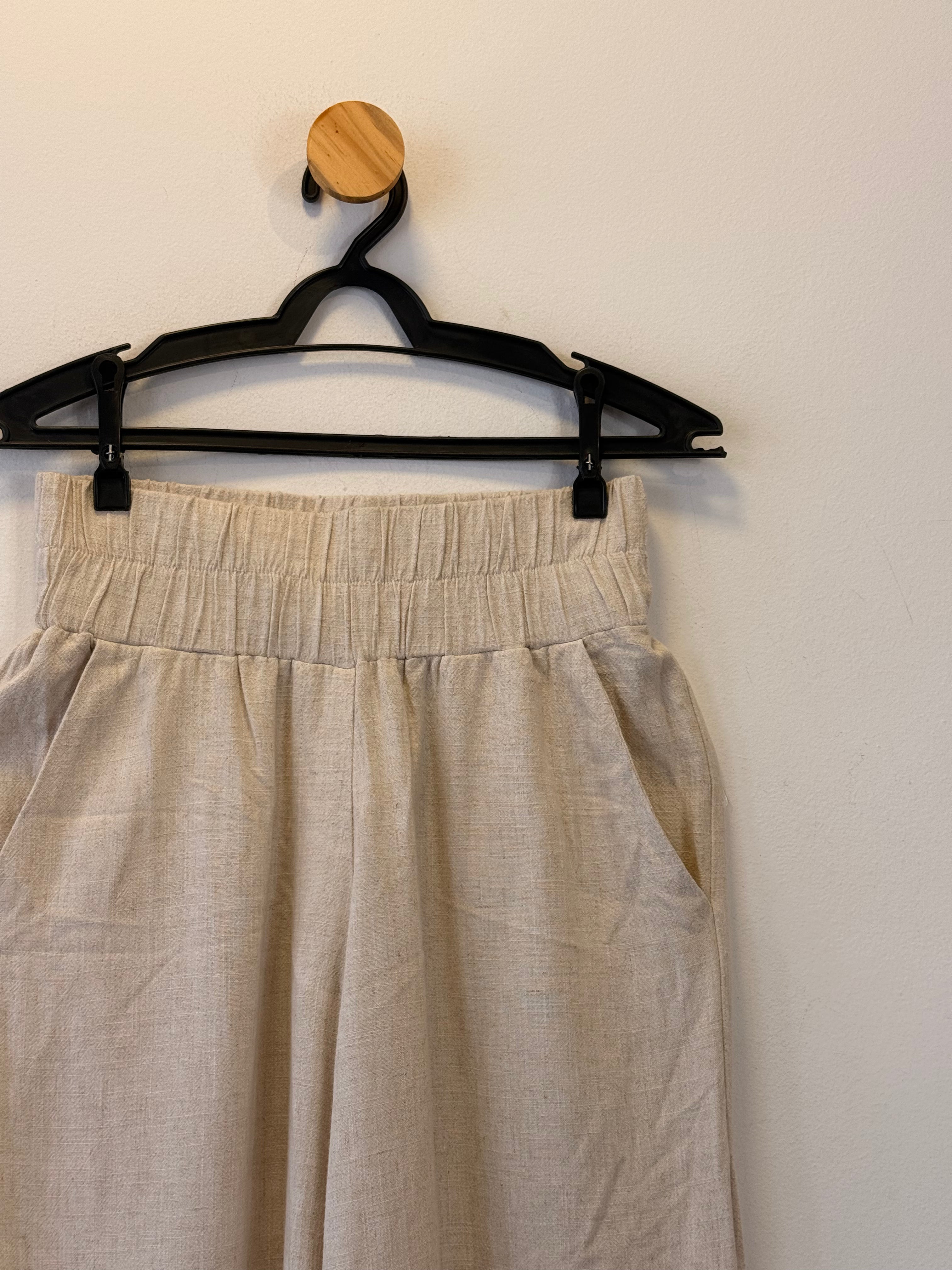 Calça Pantalona Bege