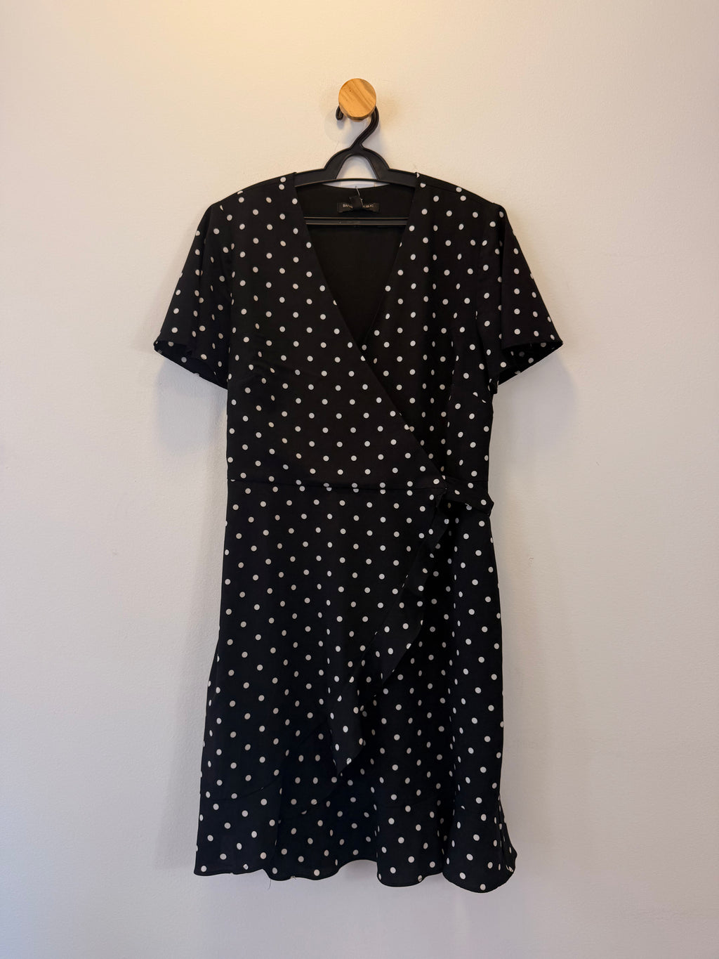 Vestido Poá Preto Banana Republic