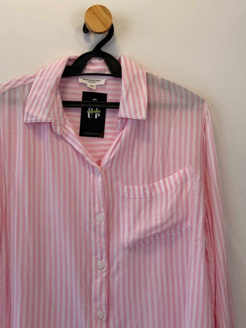 Camisa Listrada Rosa Beach Lunch
