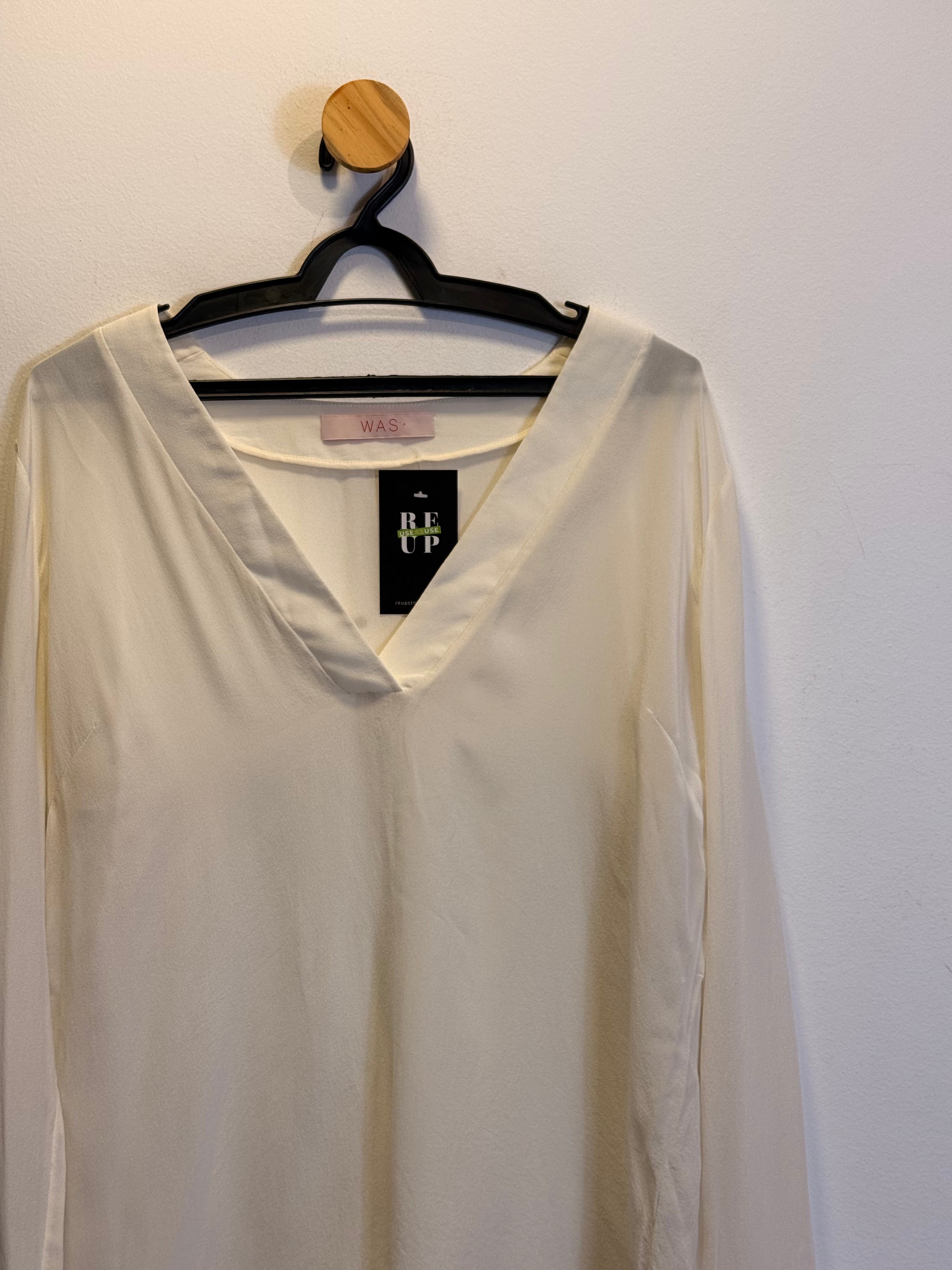 Camisa de Seda Branca Was