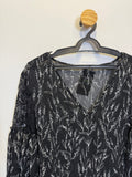 Blusa Estamapada Manga em Babados