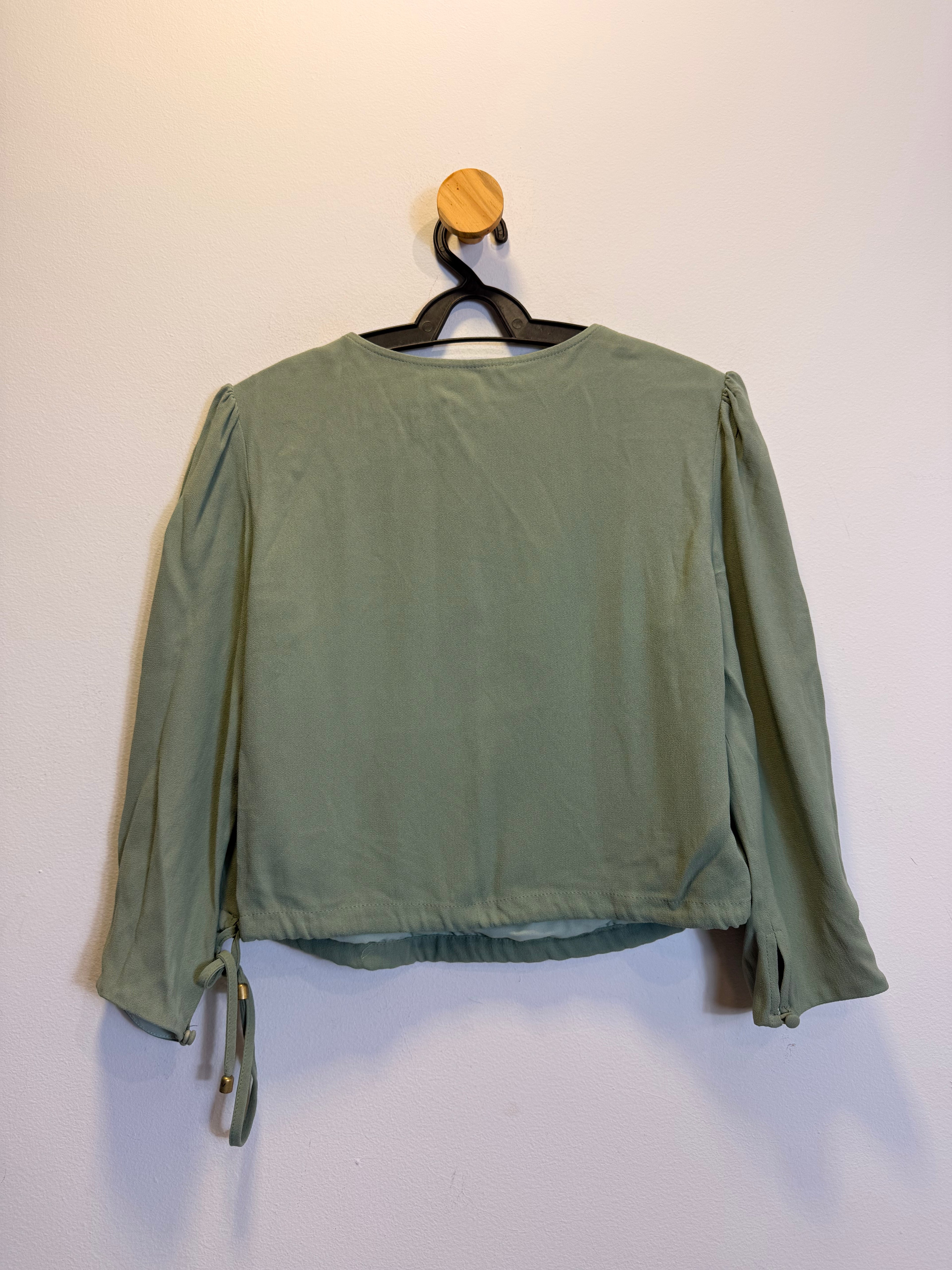Blusa Verde Crepe Nati Vozza