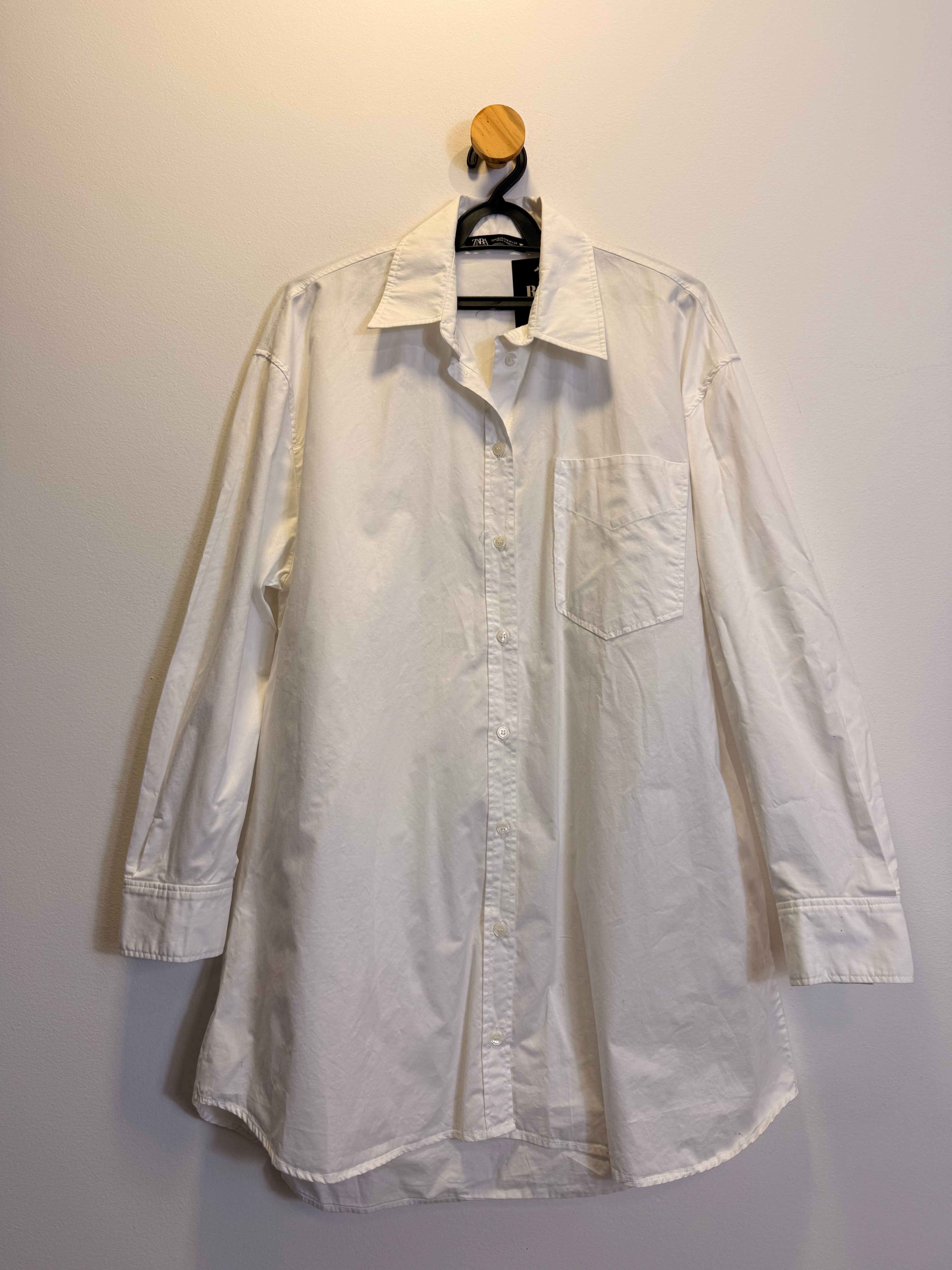 Camisa Alongada Branca Zara