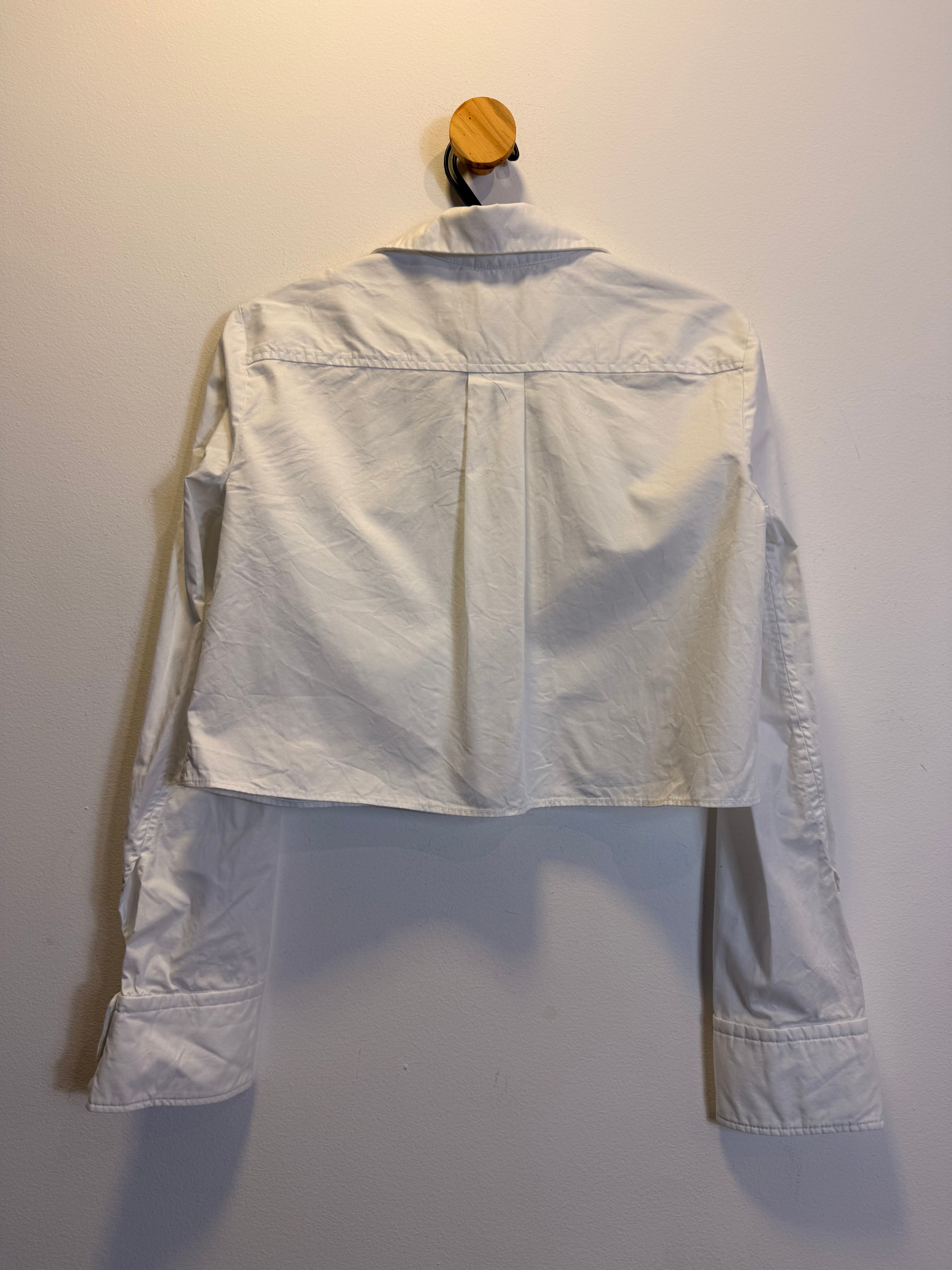 Camisa Cropped Branca Zara