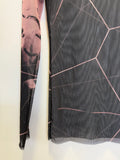Blusa em Tule Preto e Rosa