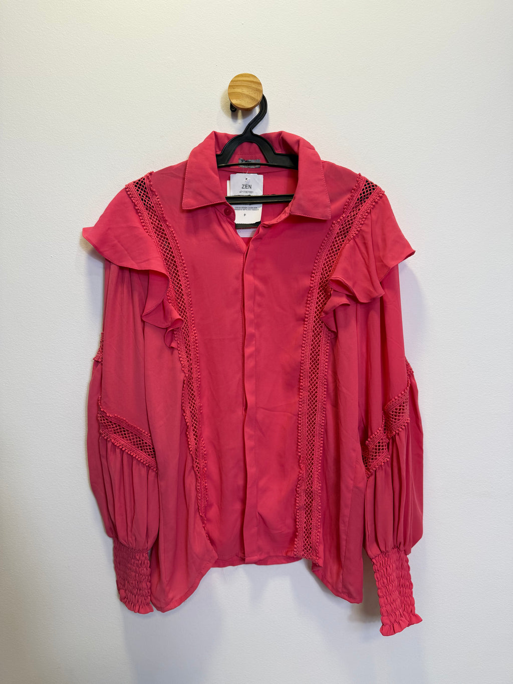 Camisa Rosa com Babados