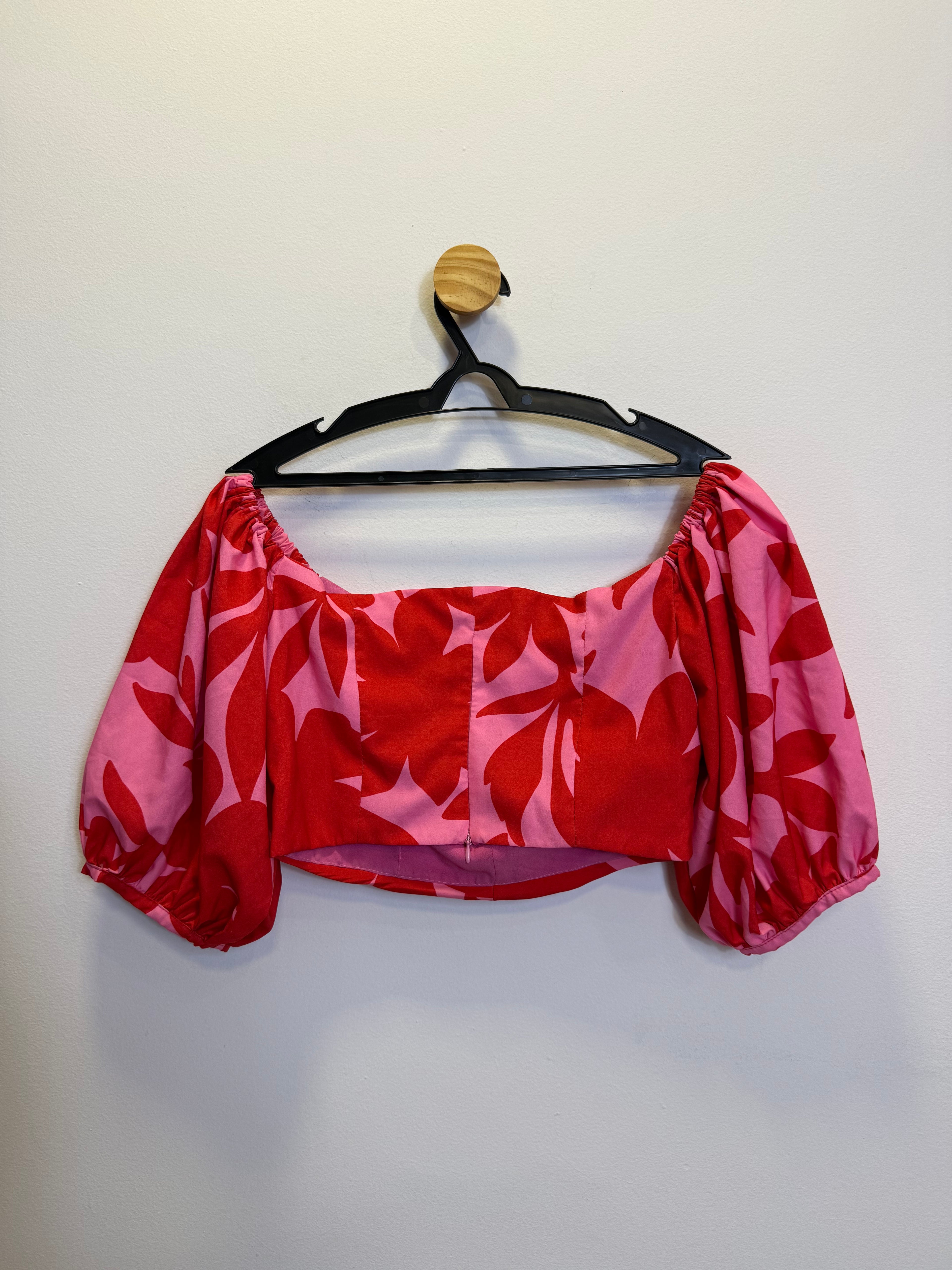 Cropped Vermelho e Rosa