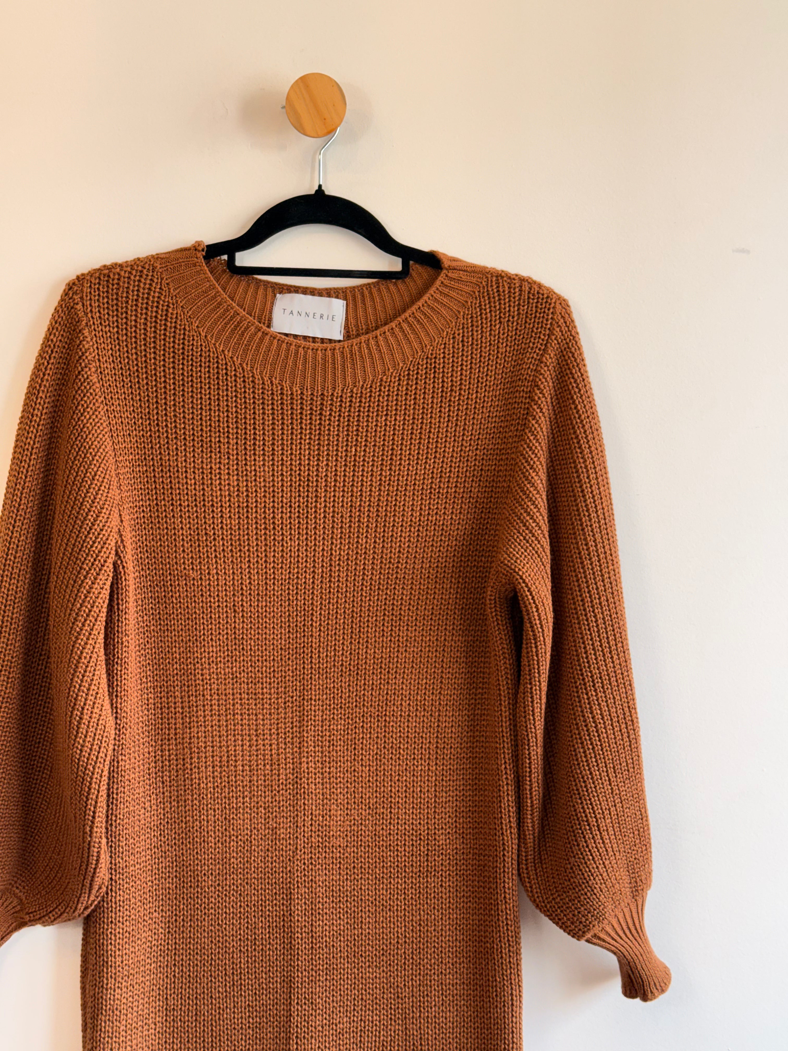Vestido de Tricot Marrom Tannerie