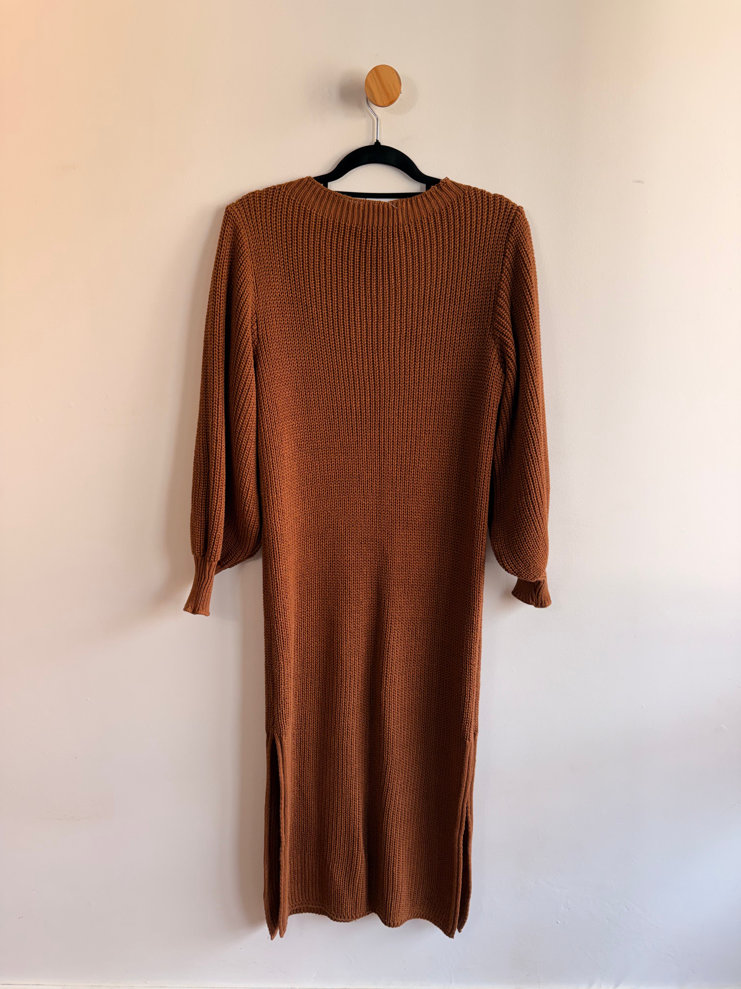 Vestido de Tricot Marrom Tannerie