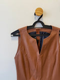 Vestido Tubinho em Couro Marrom