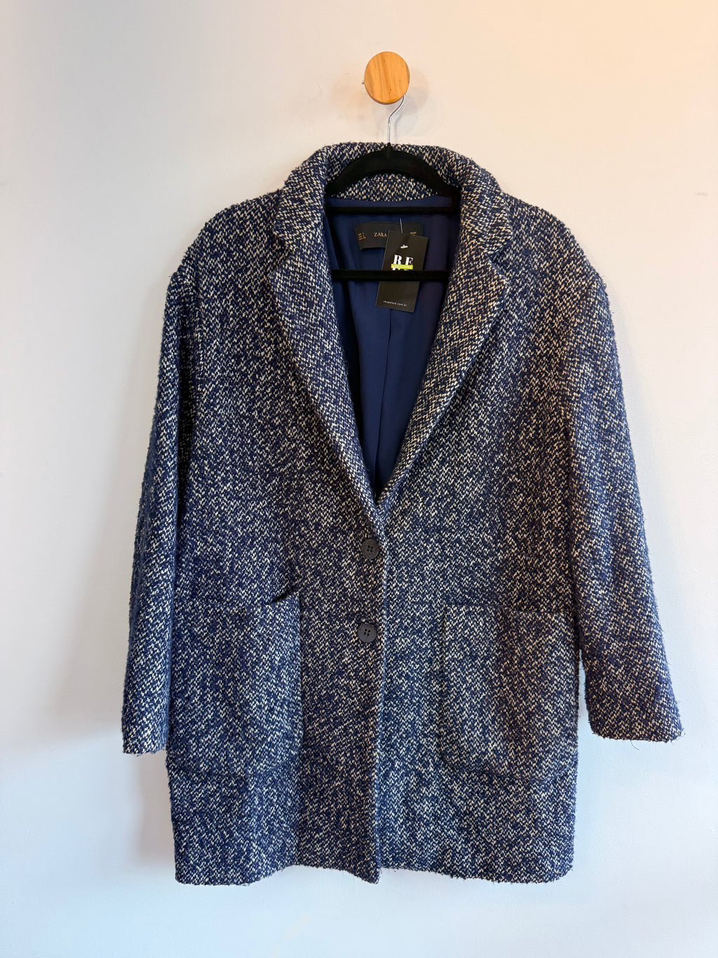 Casaco de Tweed Azul Zara