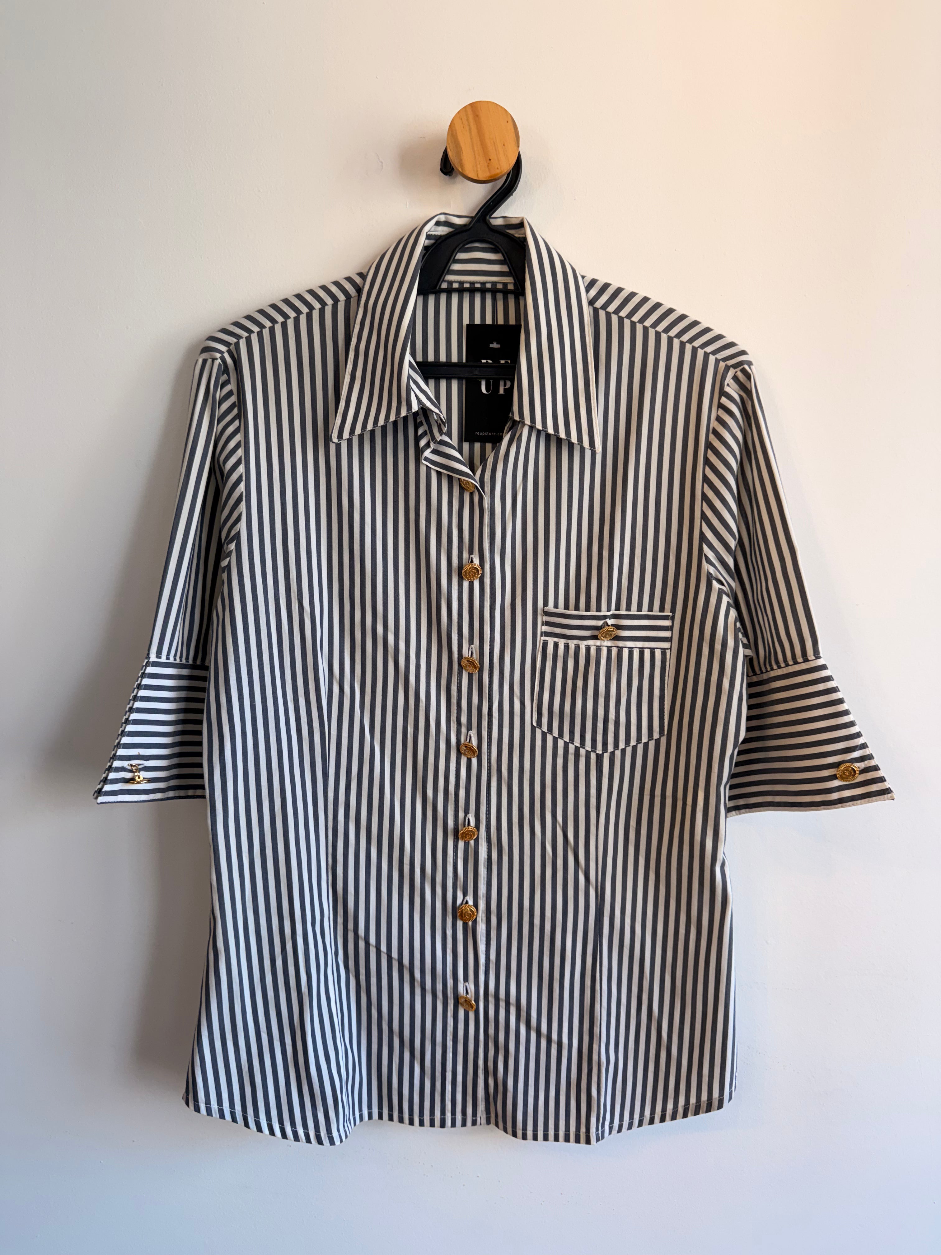 Camisa Listrada Manga Curta