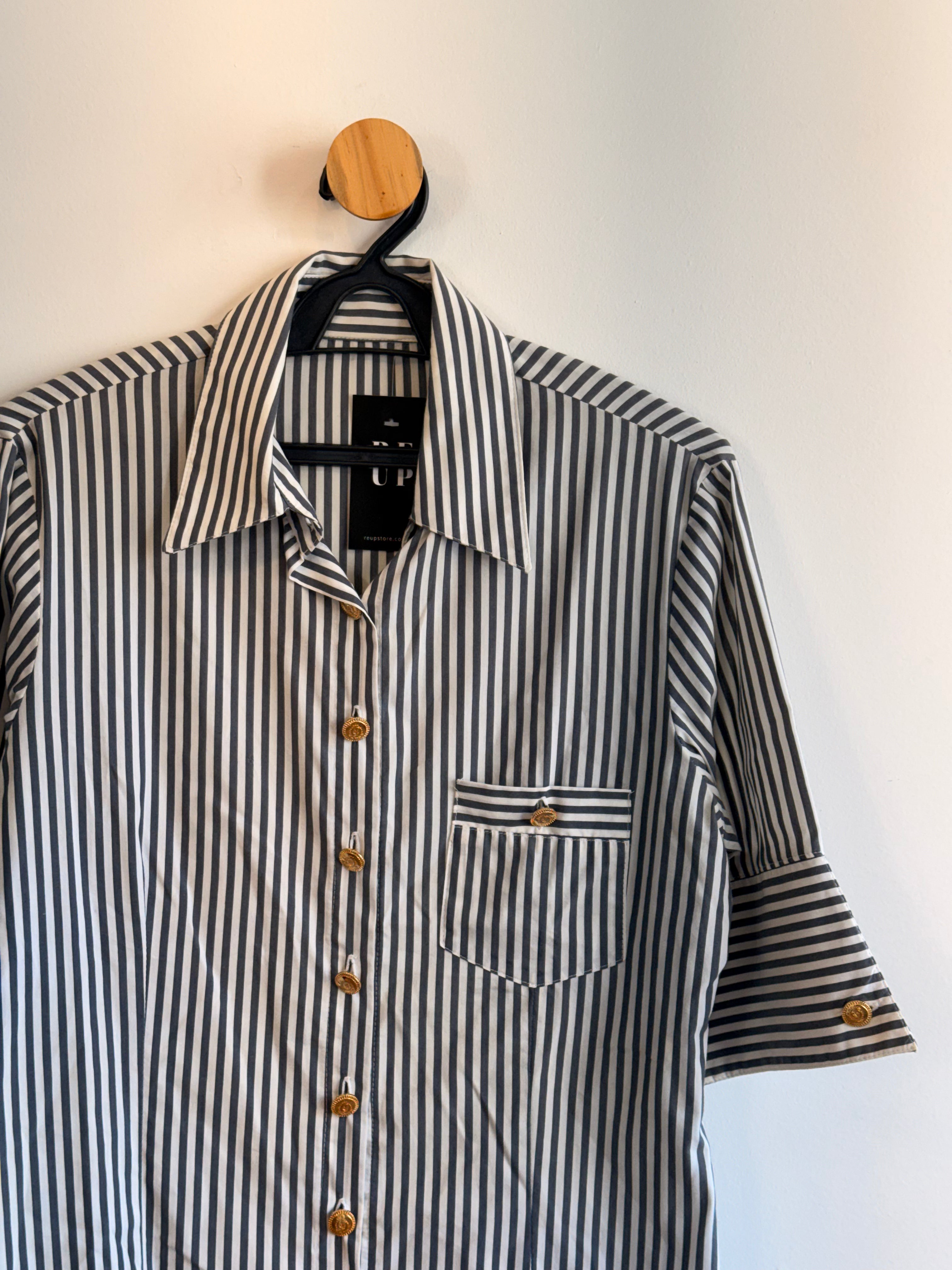 Camisa Listrada Manga Curta