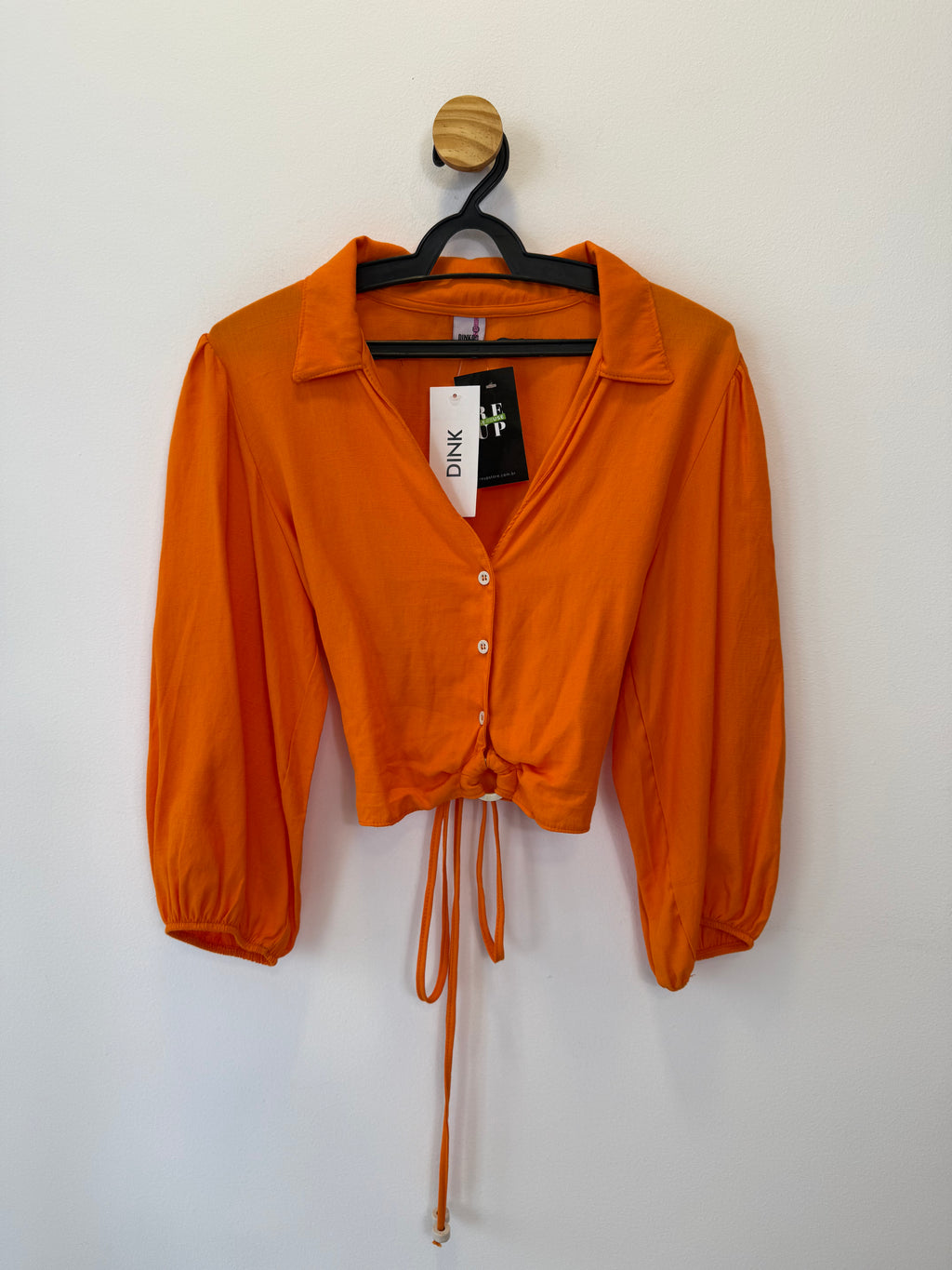 Cropped Laranja com Colarinho