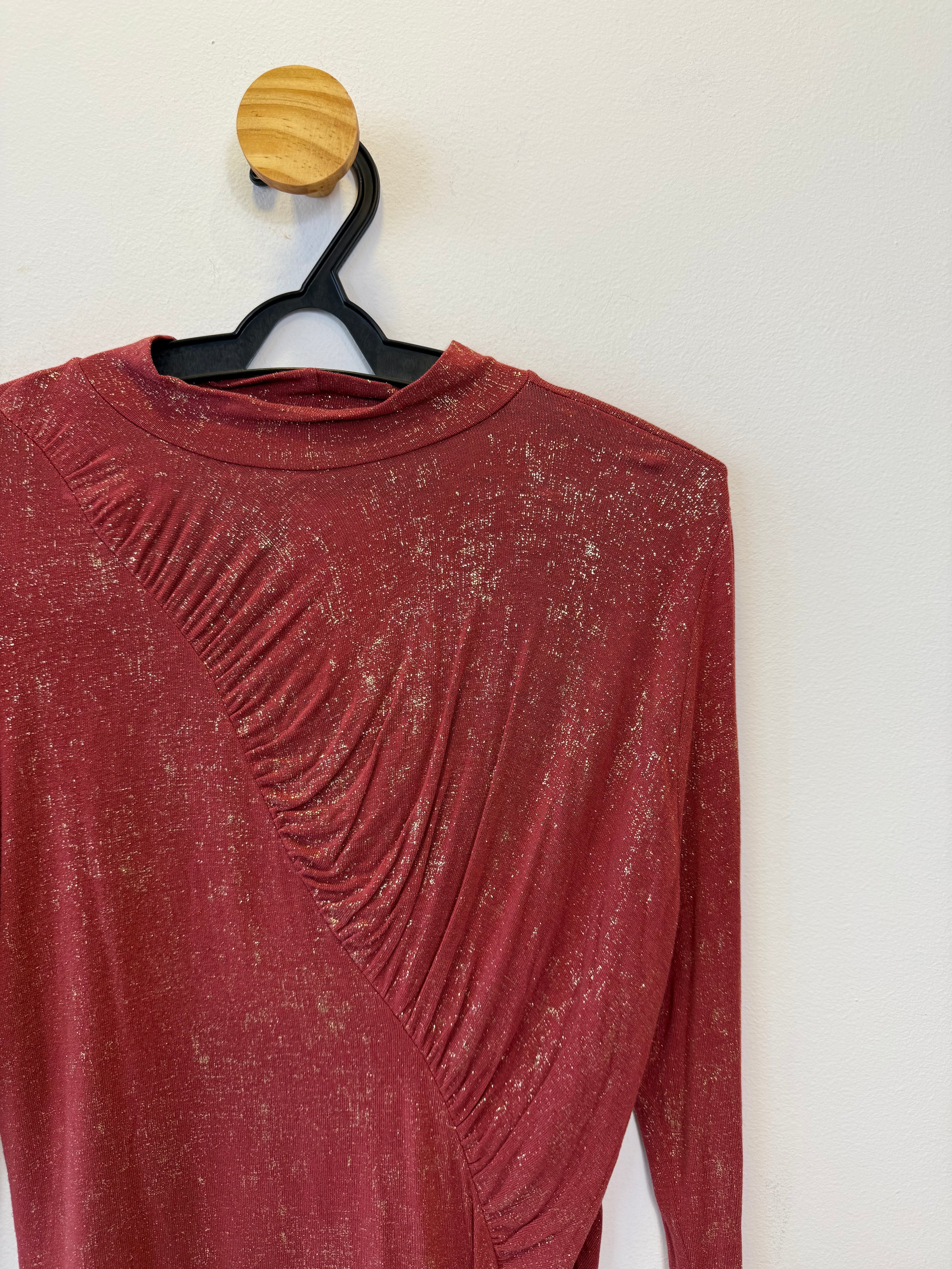Blusa Drapeada Marsala