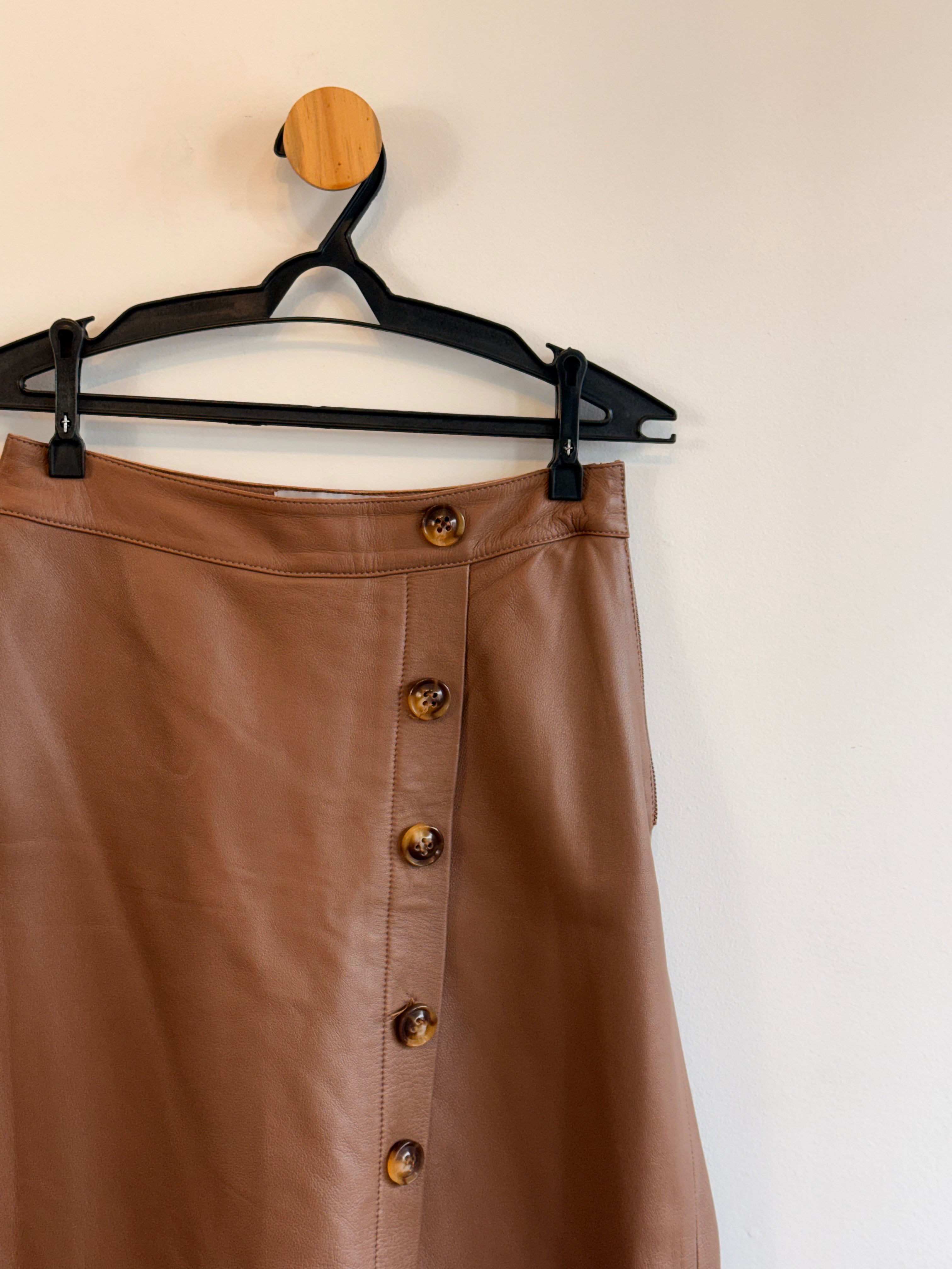 Saia de Couro Marrom Tannerie