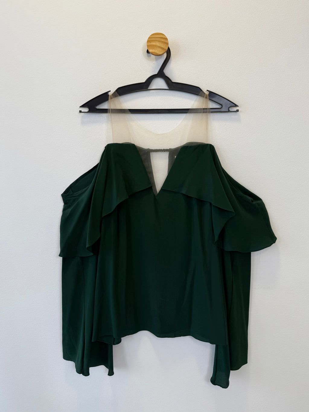 Blusa Verde Escuro Babado