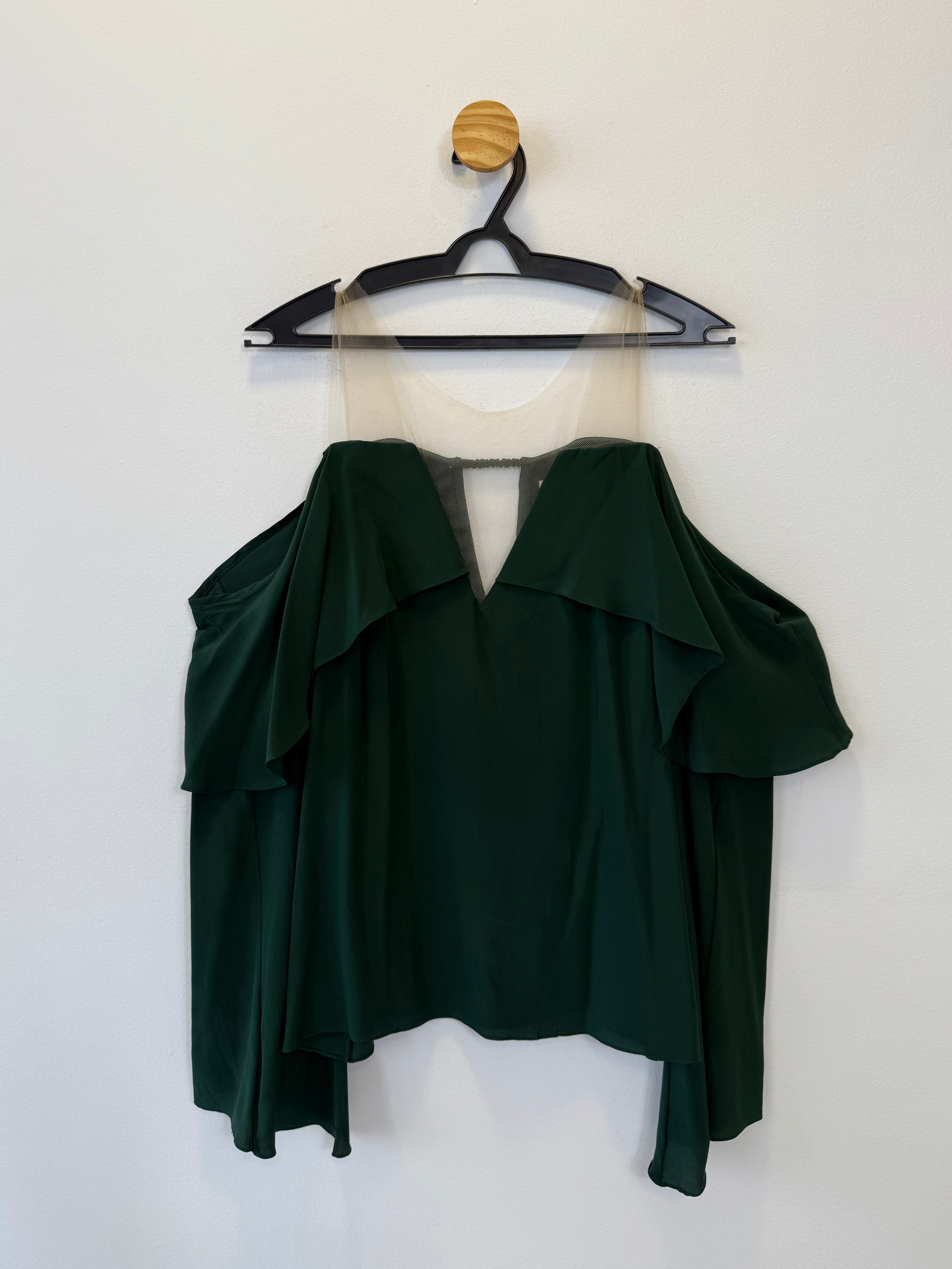 Blusa Verde Escuro Babado