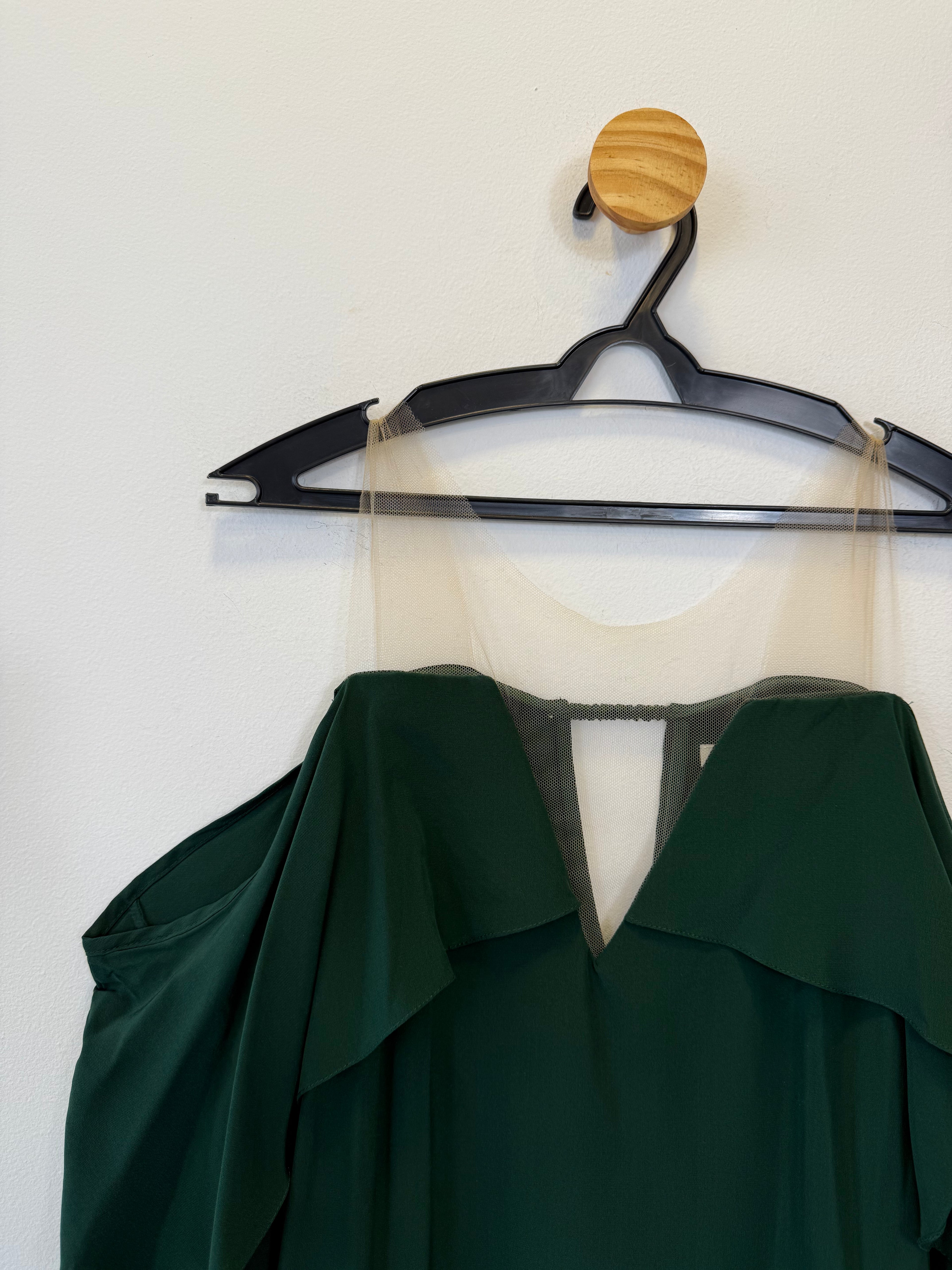Blusa Verde Escuro Babado