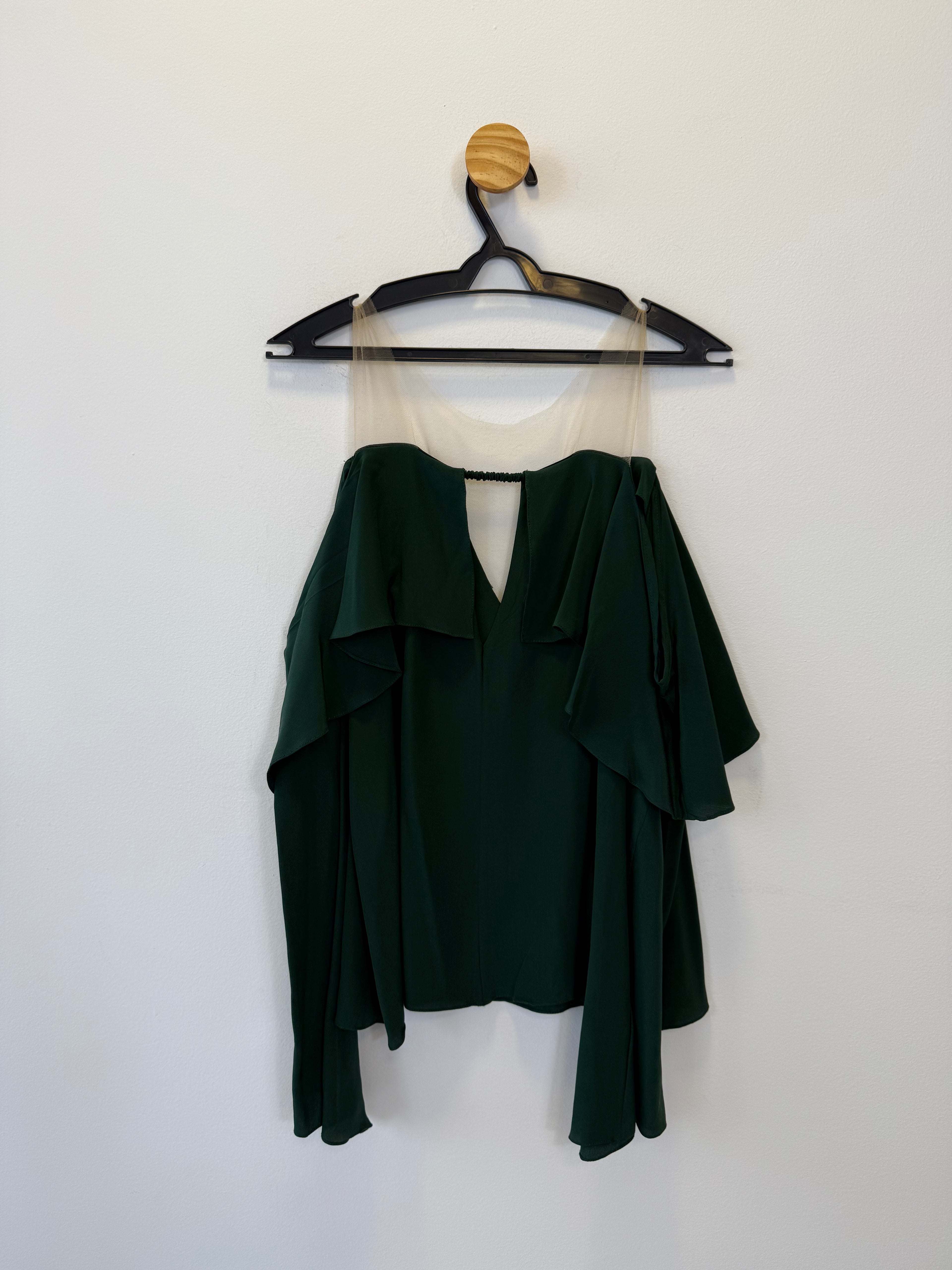 Blusa Verde Escuro Babado
