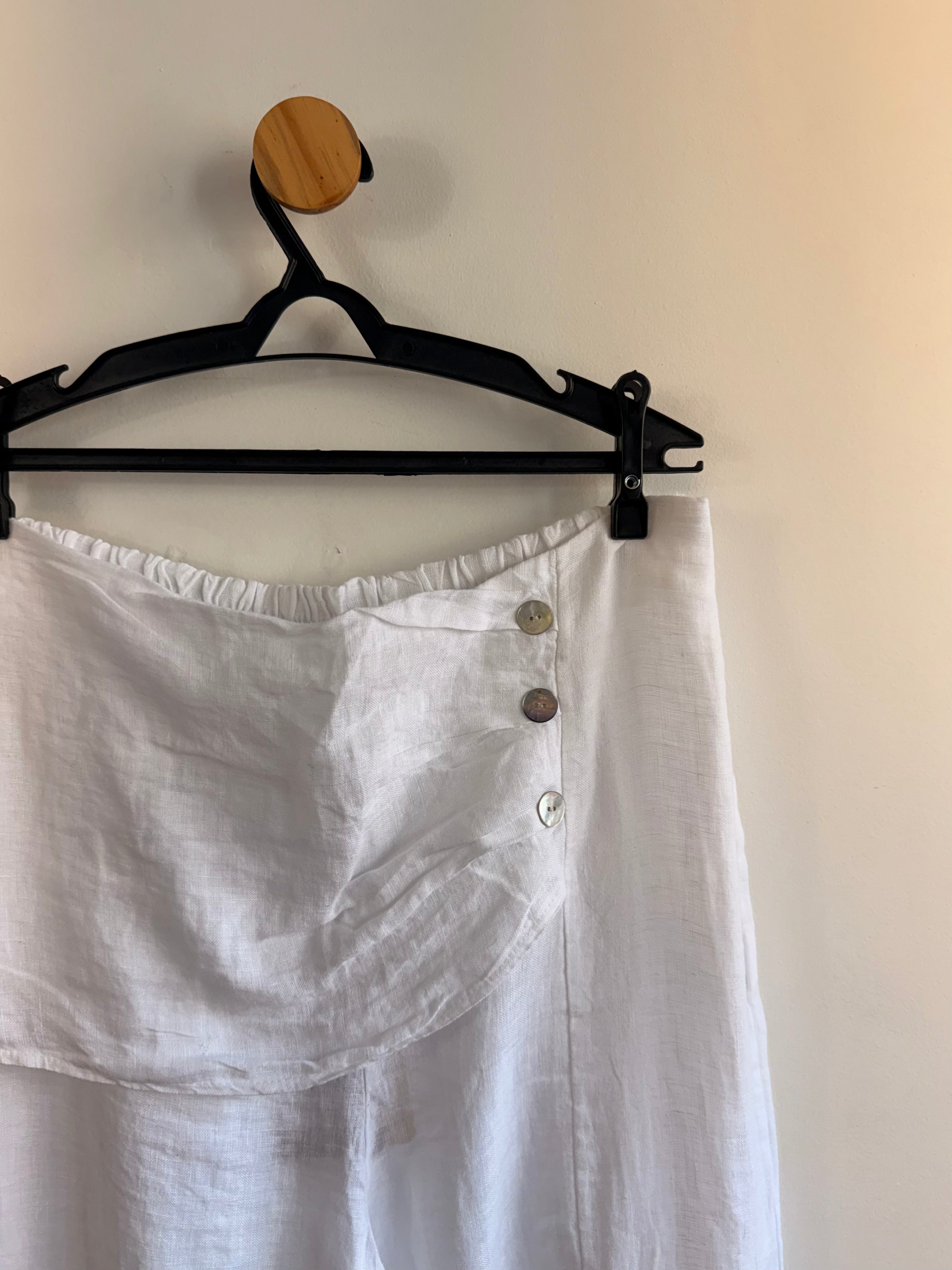 Calça Branca 100% Linho Madre Reina