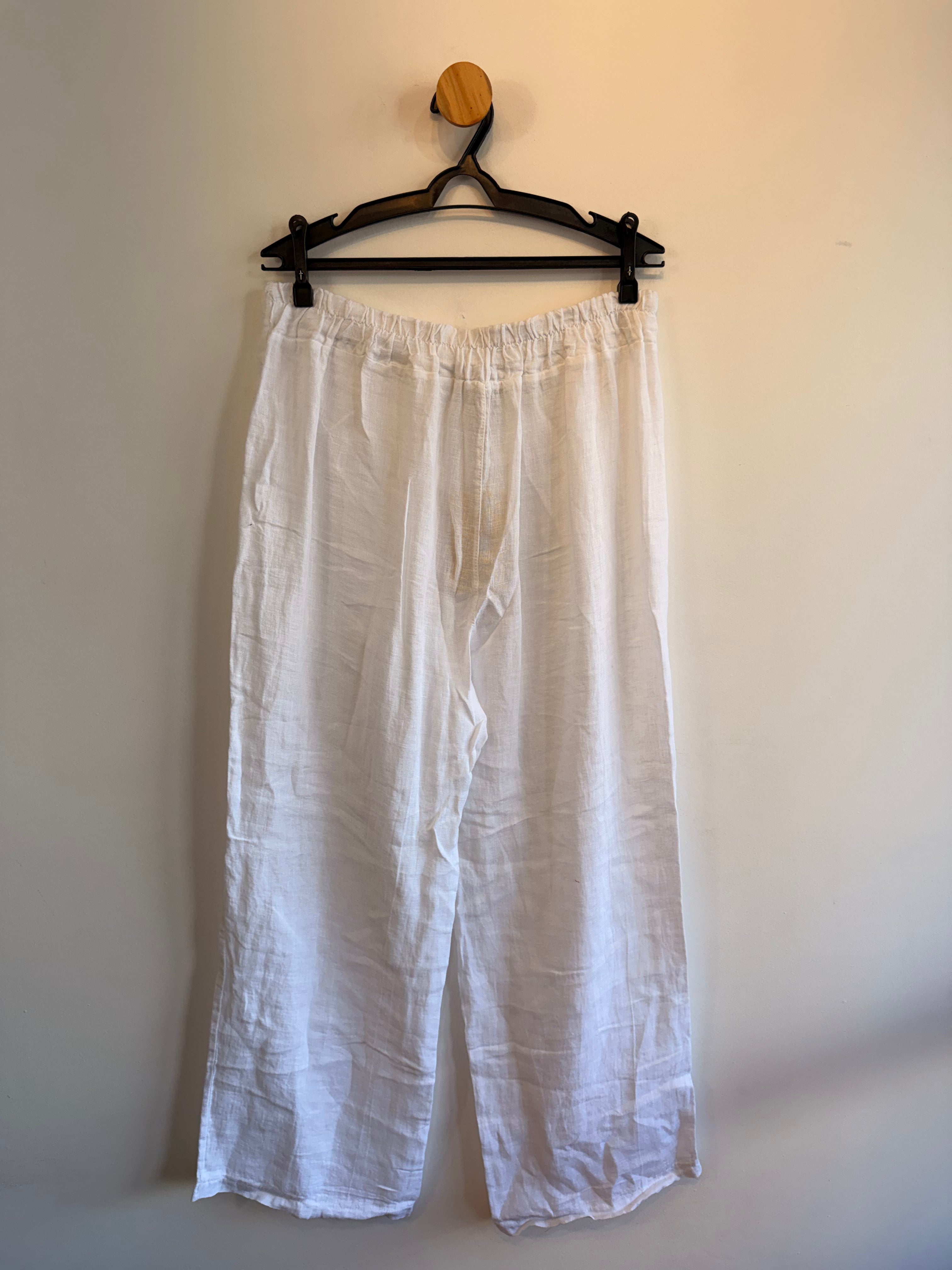 Calça Branca 100% Linho Madre Reina