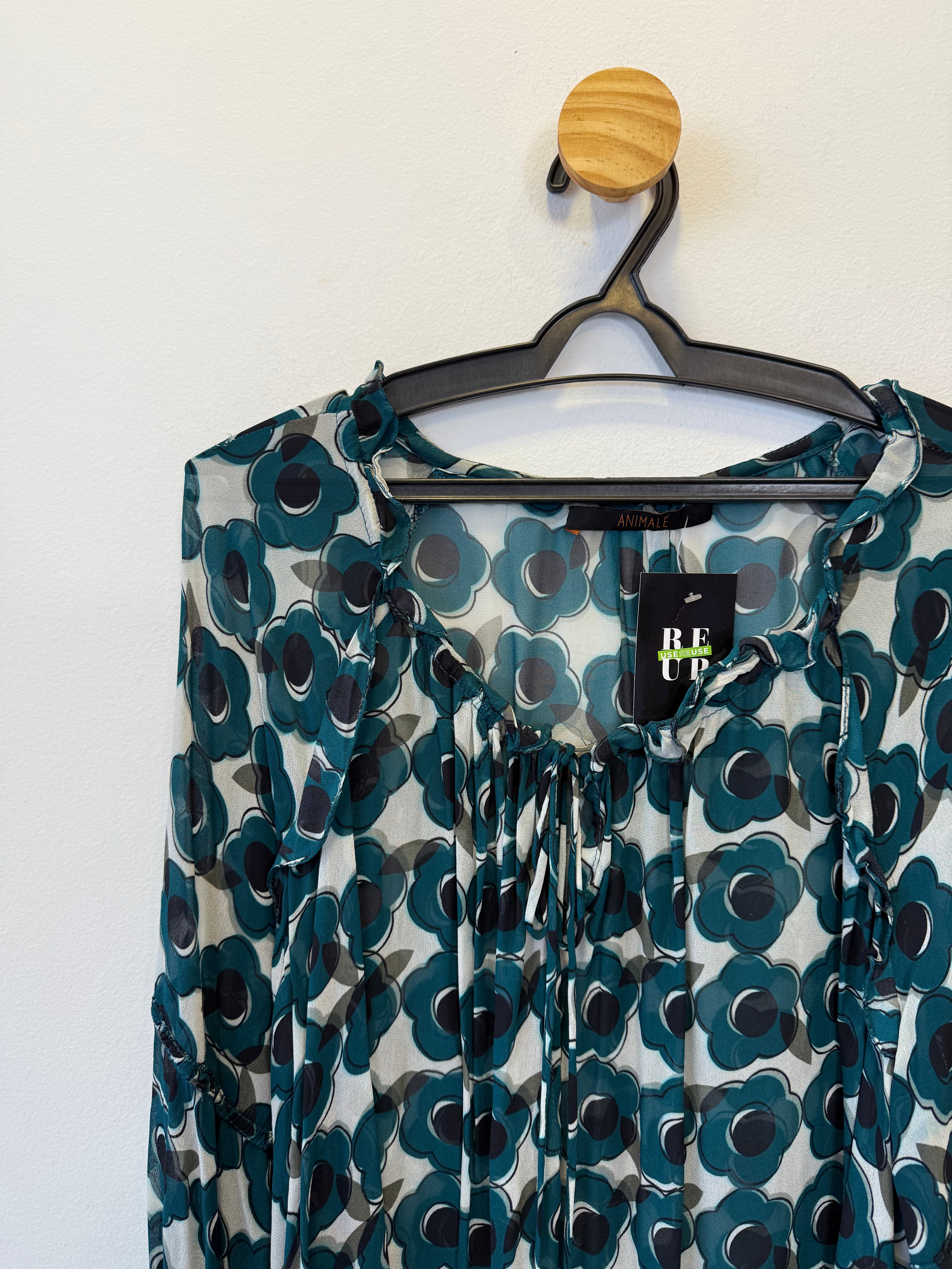 Blusa Estampa em Flores Azuis