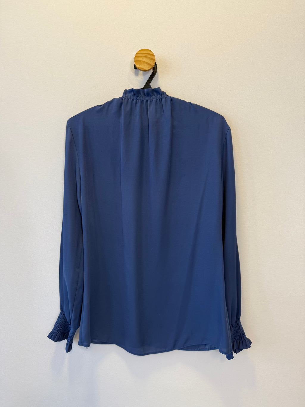 Blusa Azul Gola Franzida