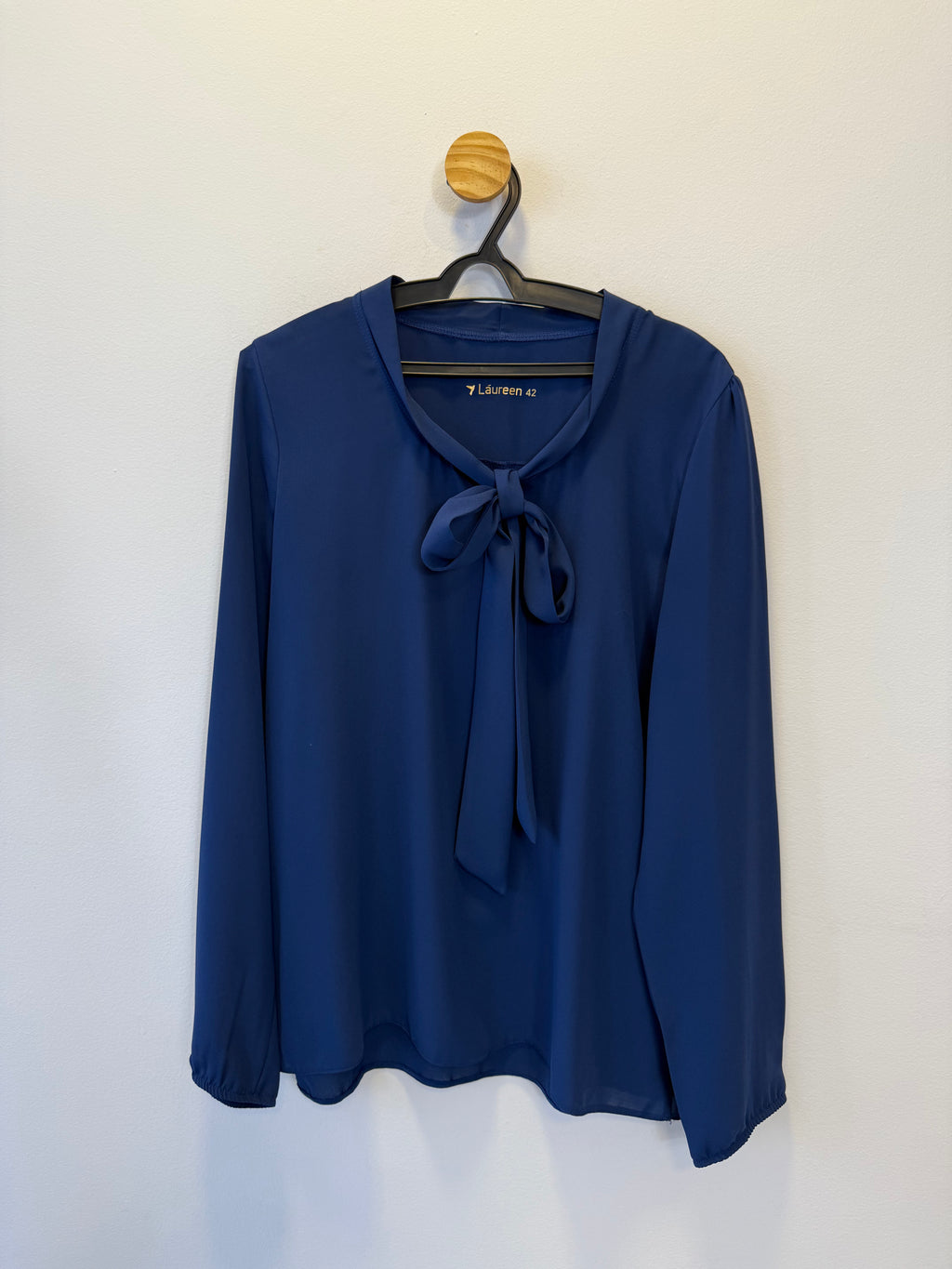 Blusa Azul Amarração na Gola