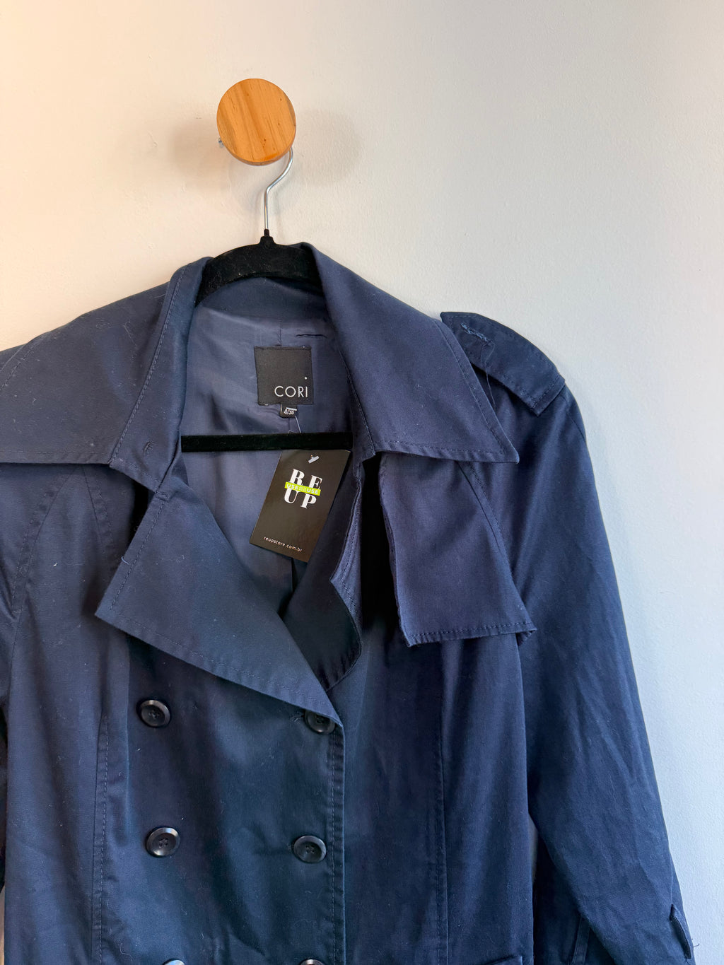 Trench Coat Azul Marinho Cori