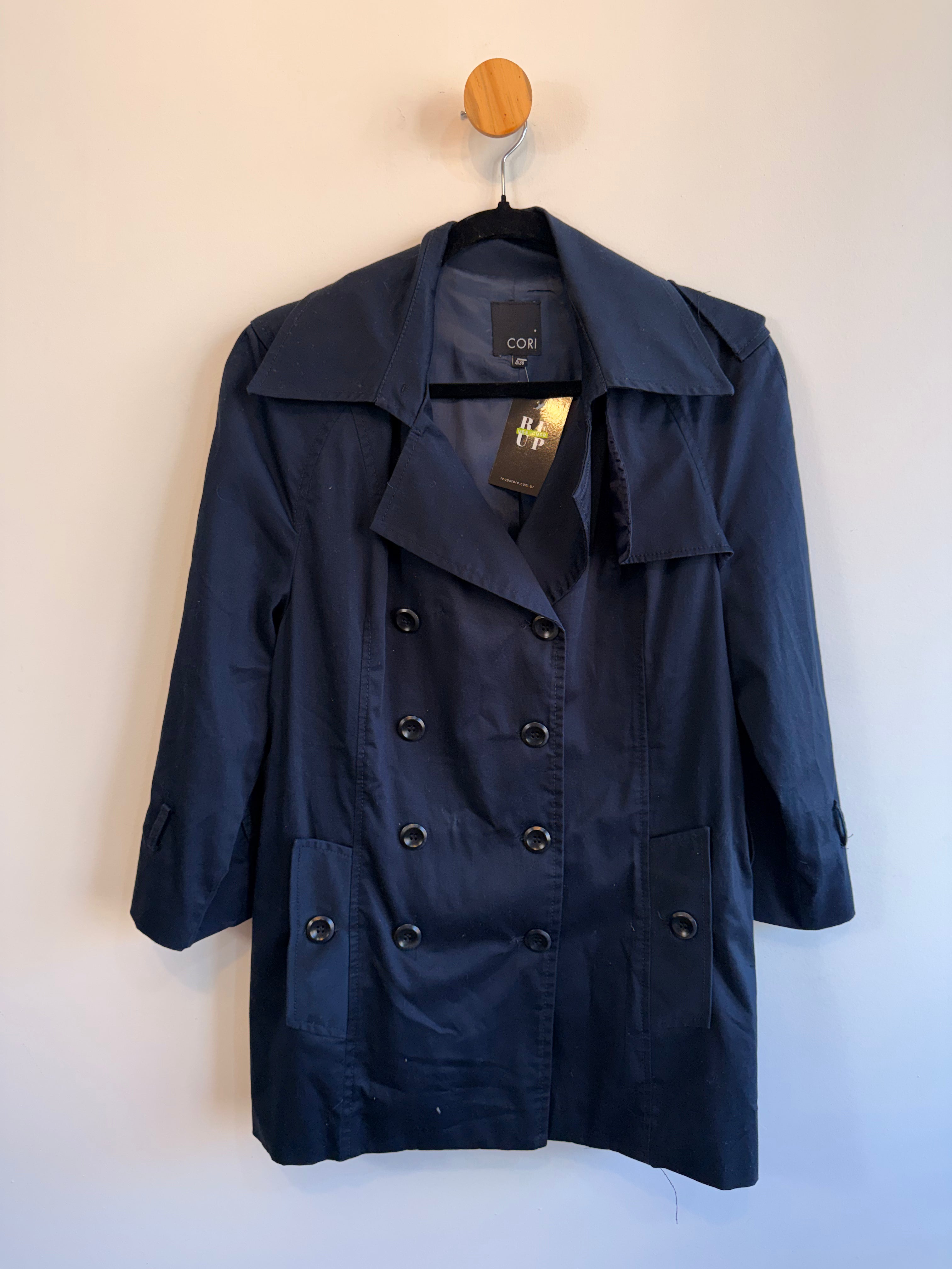 Trench Coat Azul Marinho Cori