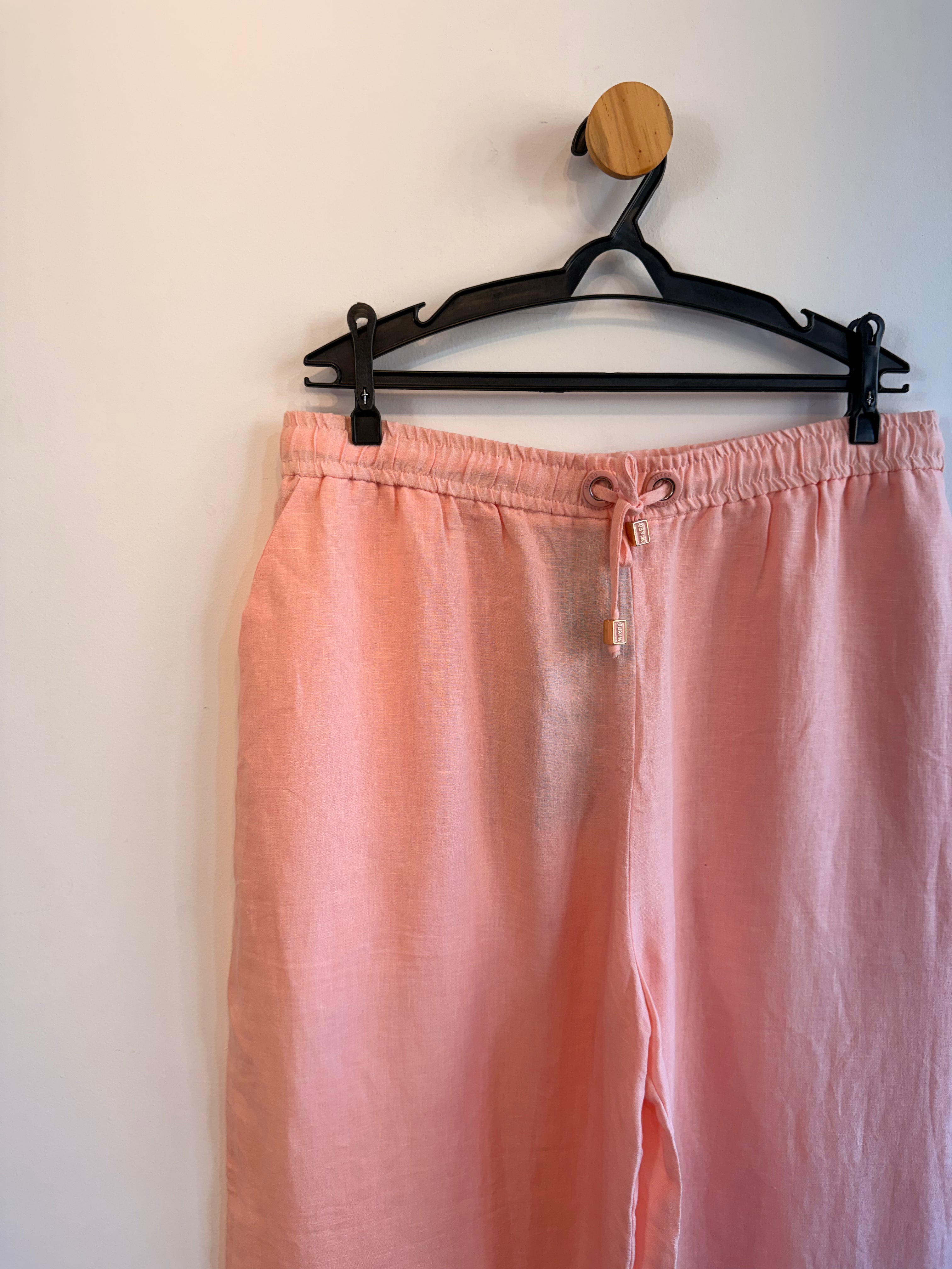 Calça Rosa 100% Linho Mixed