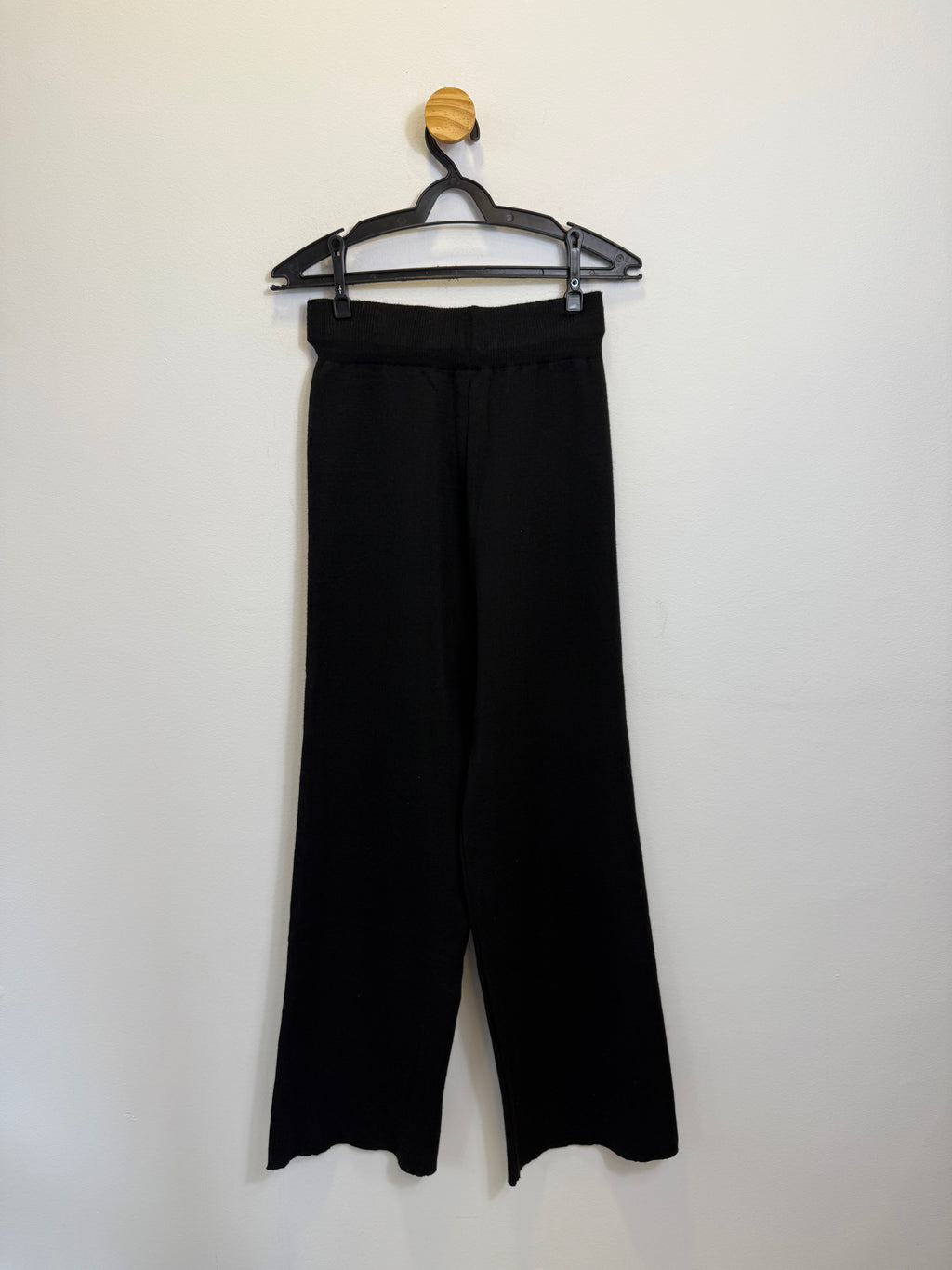 Calça Wide Leg Malha Preta