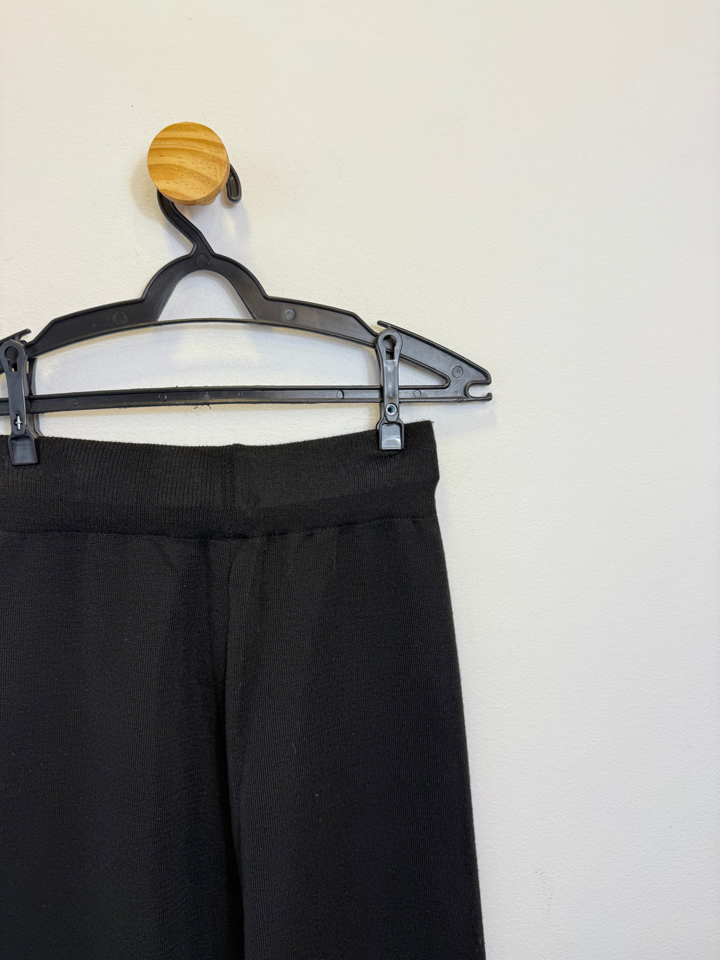 Calça Wide Leg Malha Preta