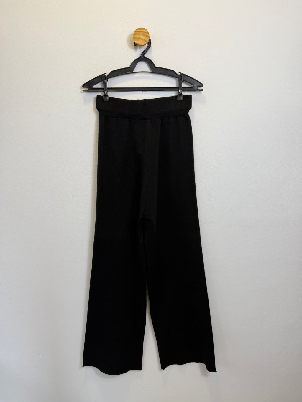 Calça Wide Leg Malha Preta