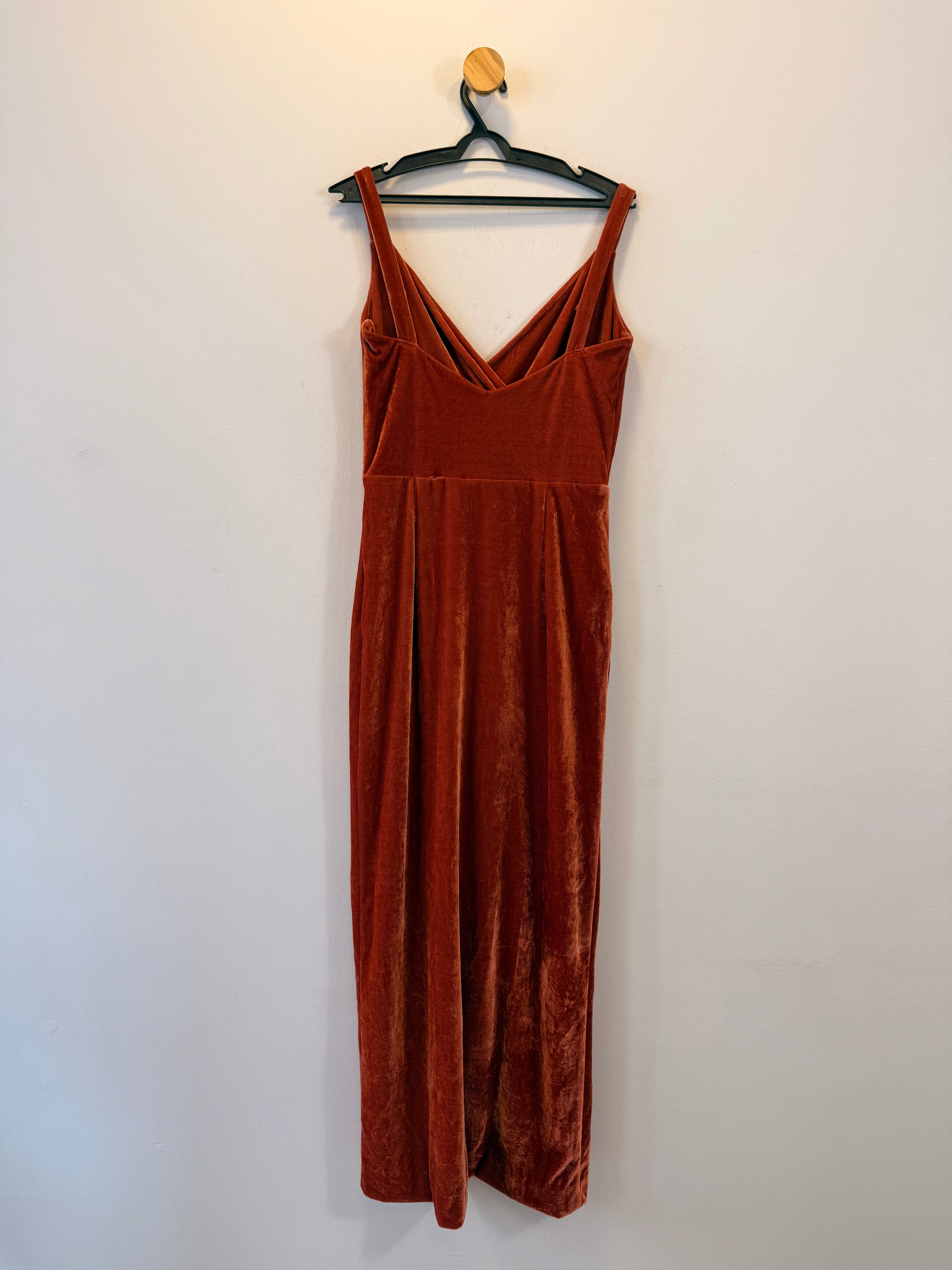 Vestido de Veludo Terracota