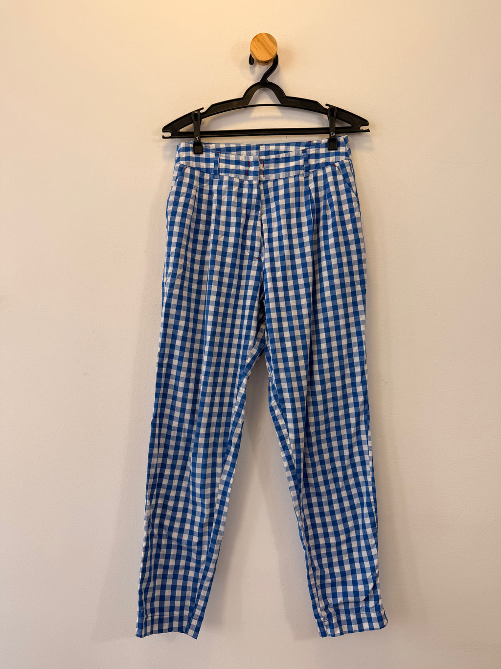 Calça Azul Quadriculada