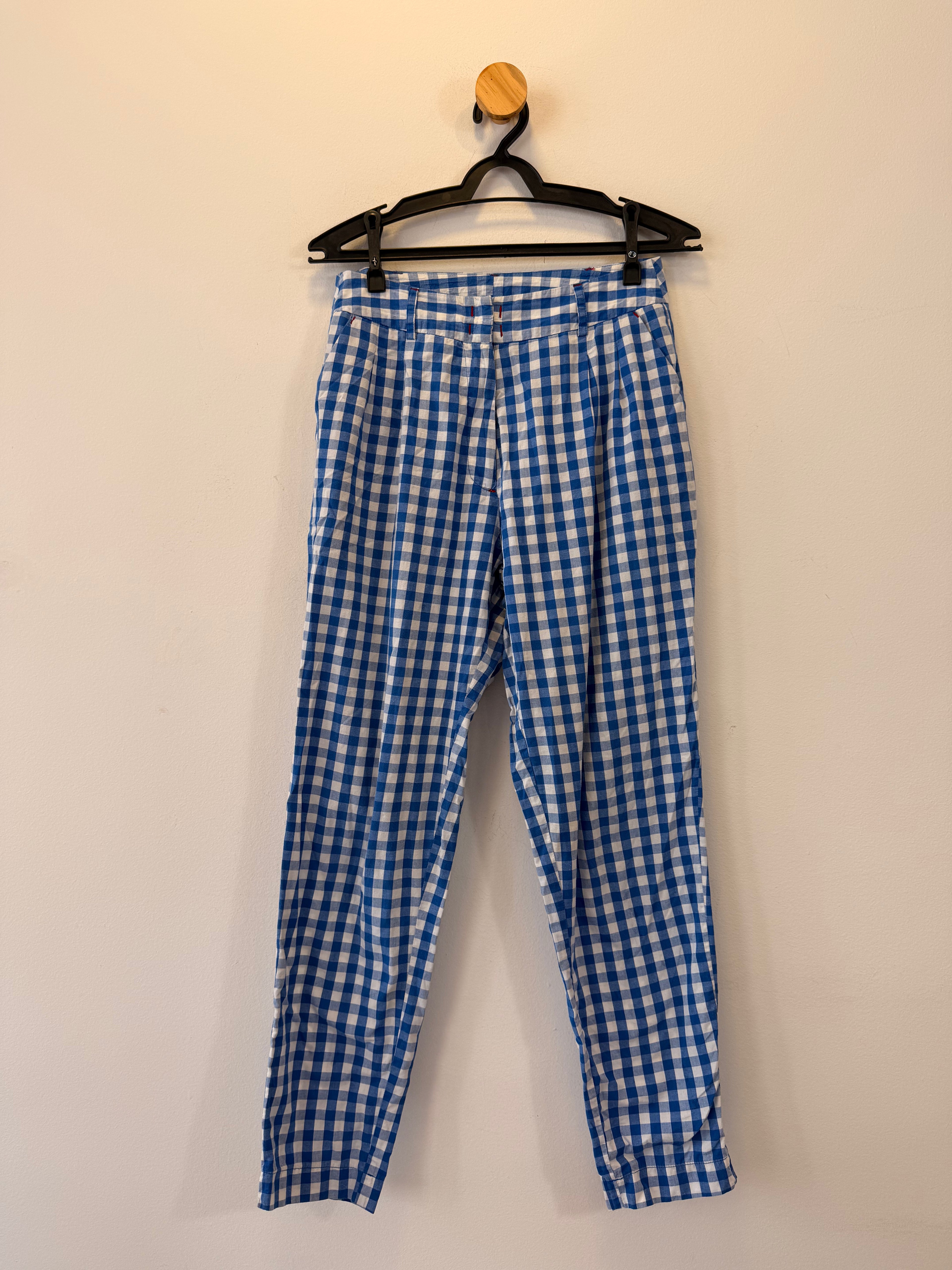 Calça Azul Quadriculada