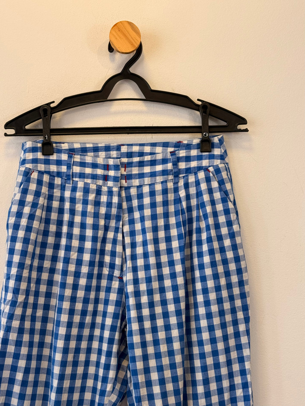 Calça Azul Quadriculada