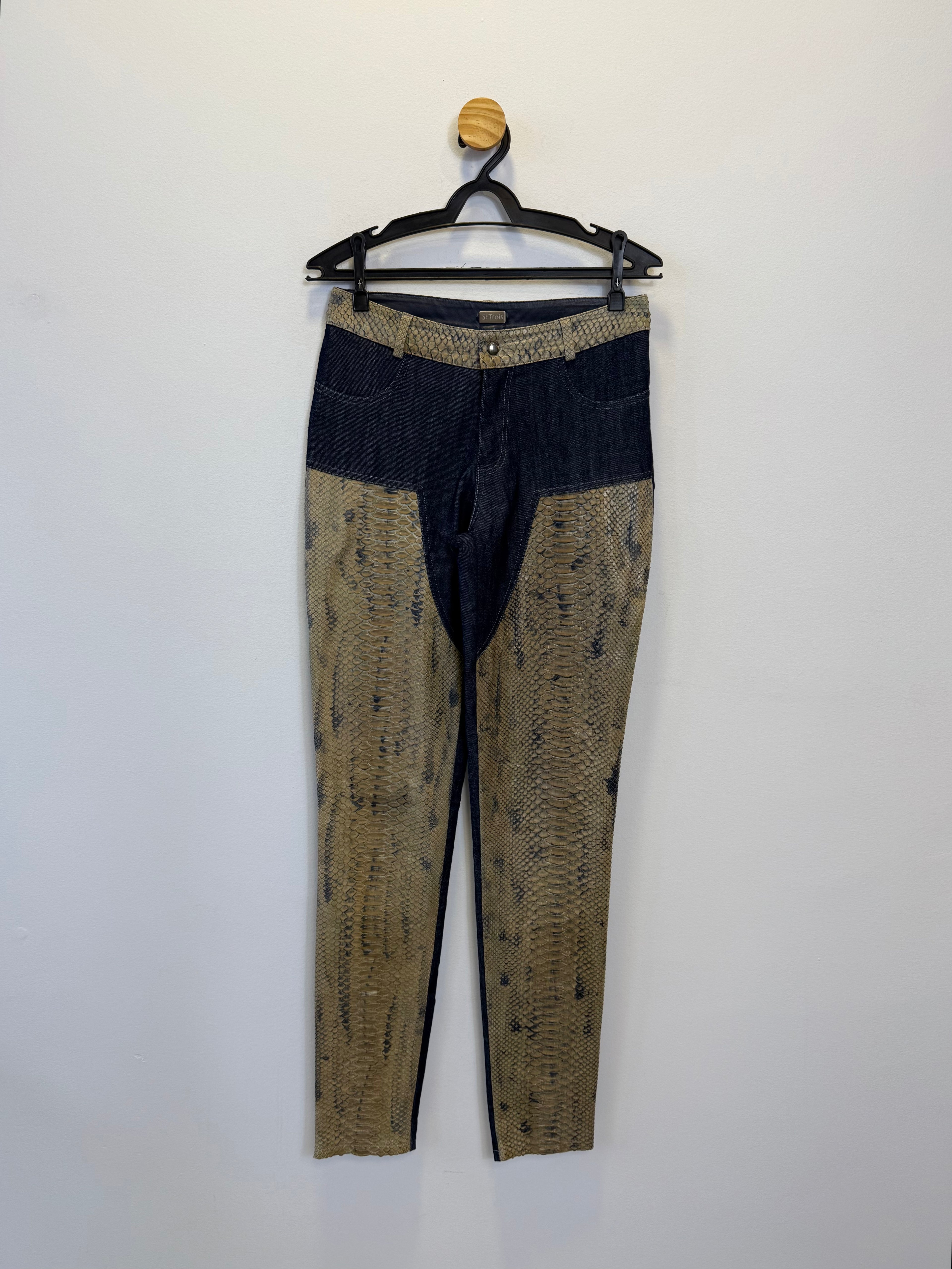 Calça Couro Animal Print St. Trois