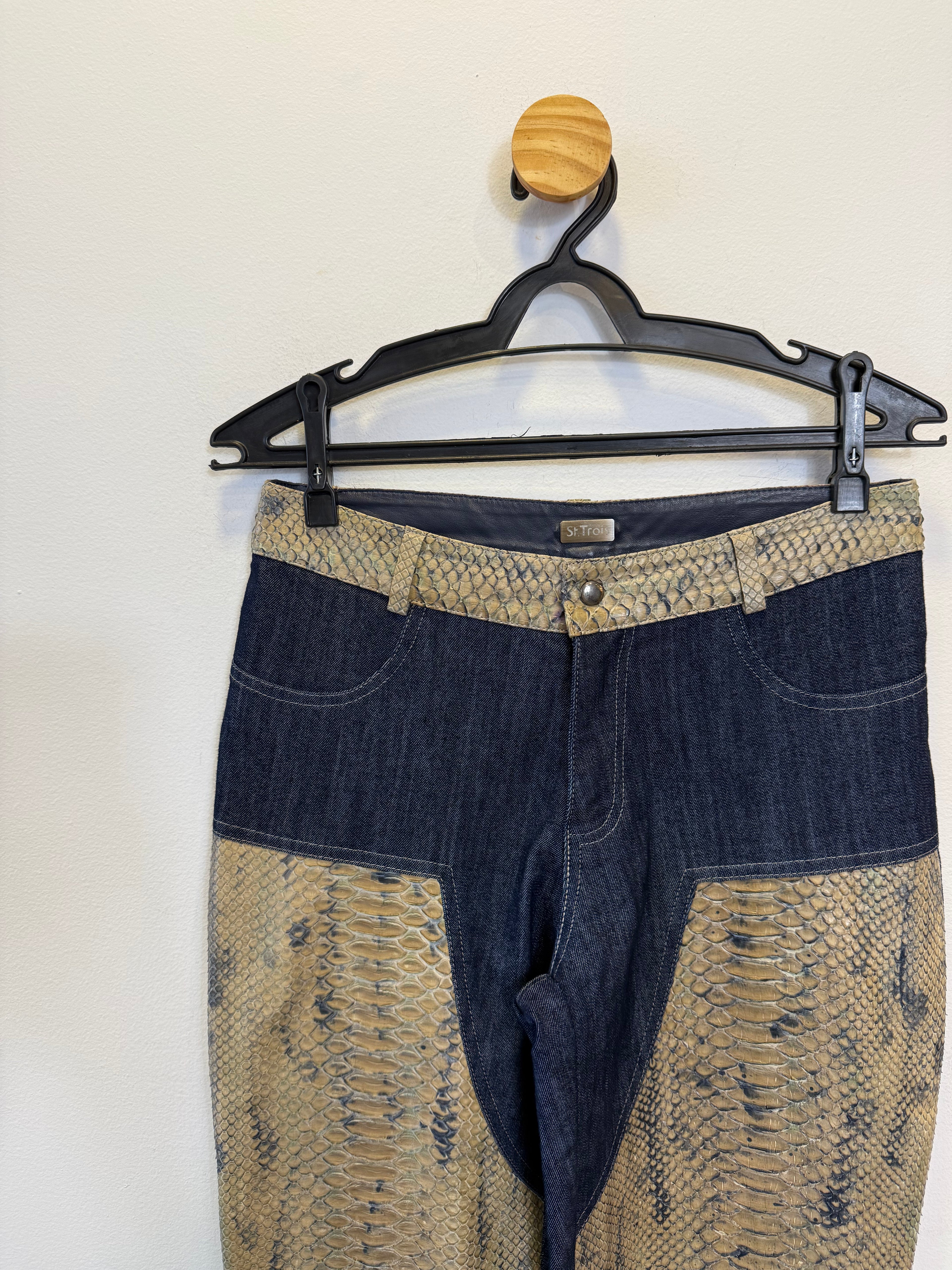 Calça Couro Animal Print St. Trois